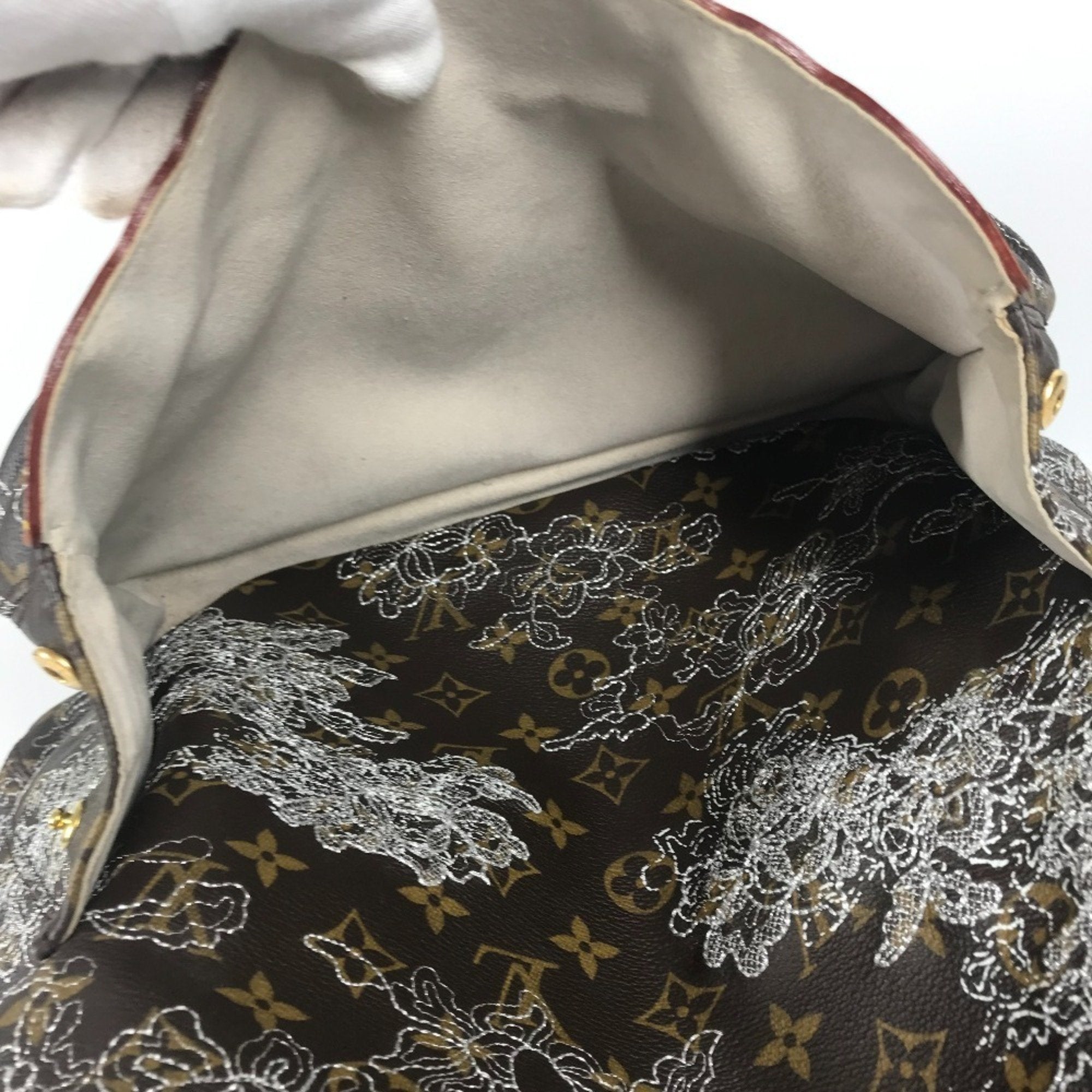Louis Vuitton Argent Brown White Monogram Canvas Shoulder Bag Tote Bag