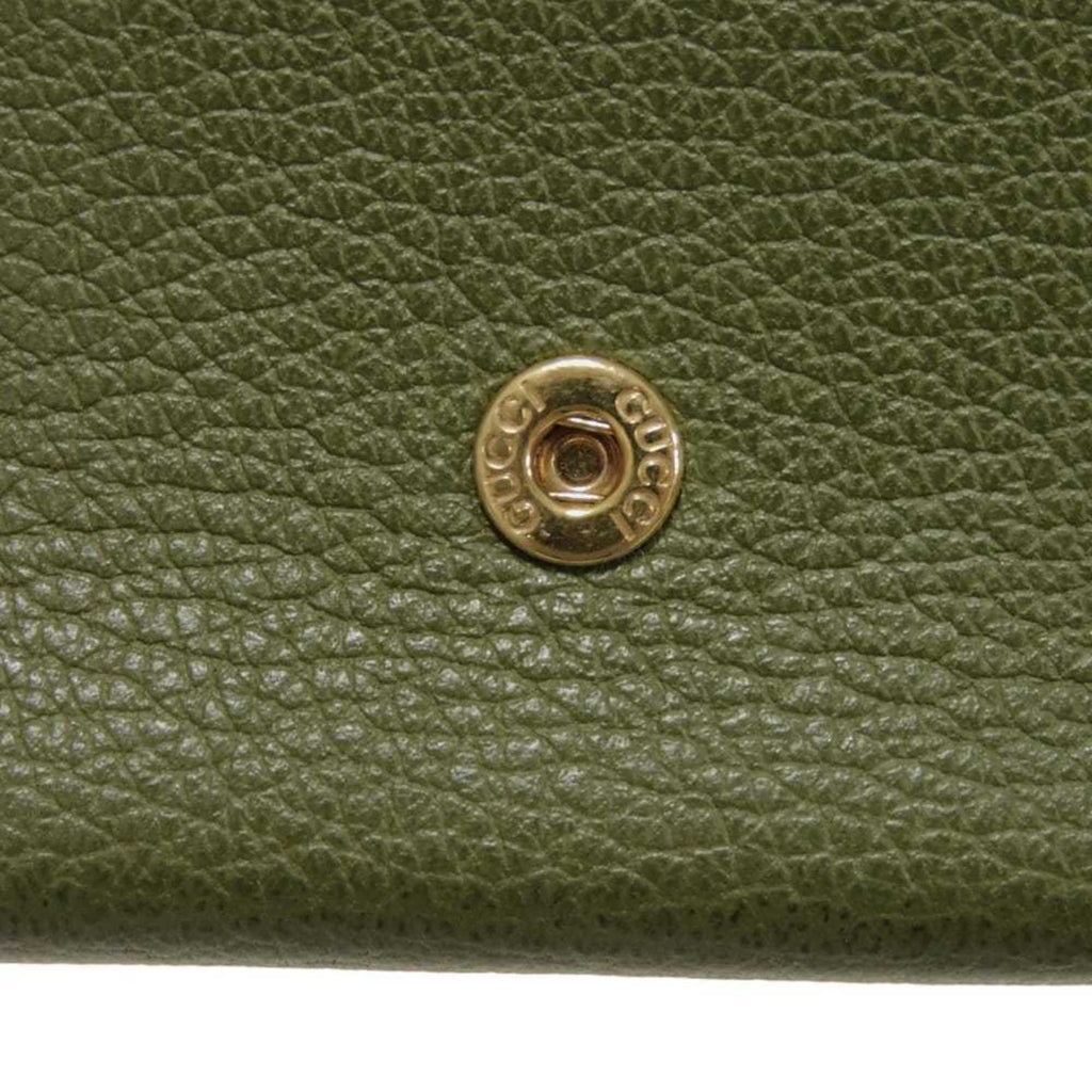 Gucci Khaki Leather Wallet (Tri-Fold) (Pre-Owned)