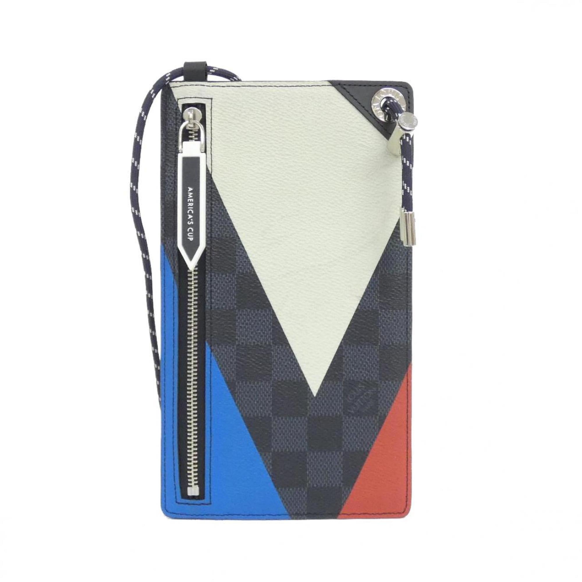 Louis Vuitton Black Cobalt Damier Cobalt Coated Canvas Pochette Pouch