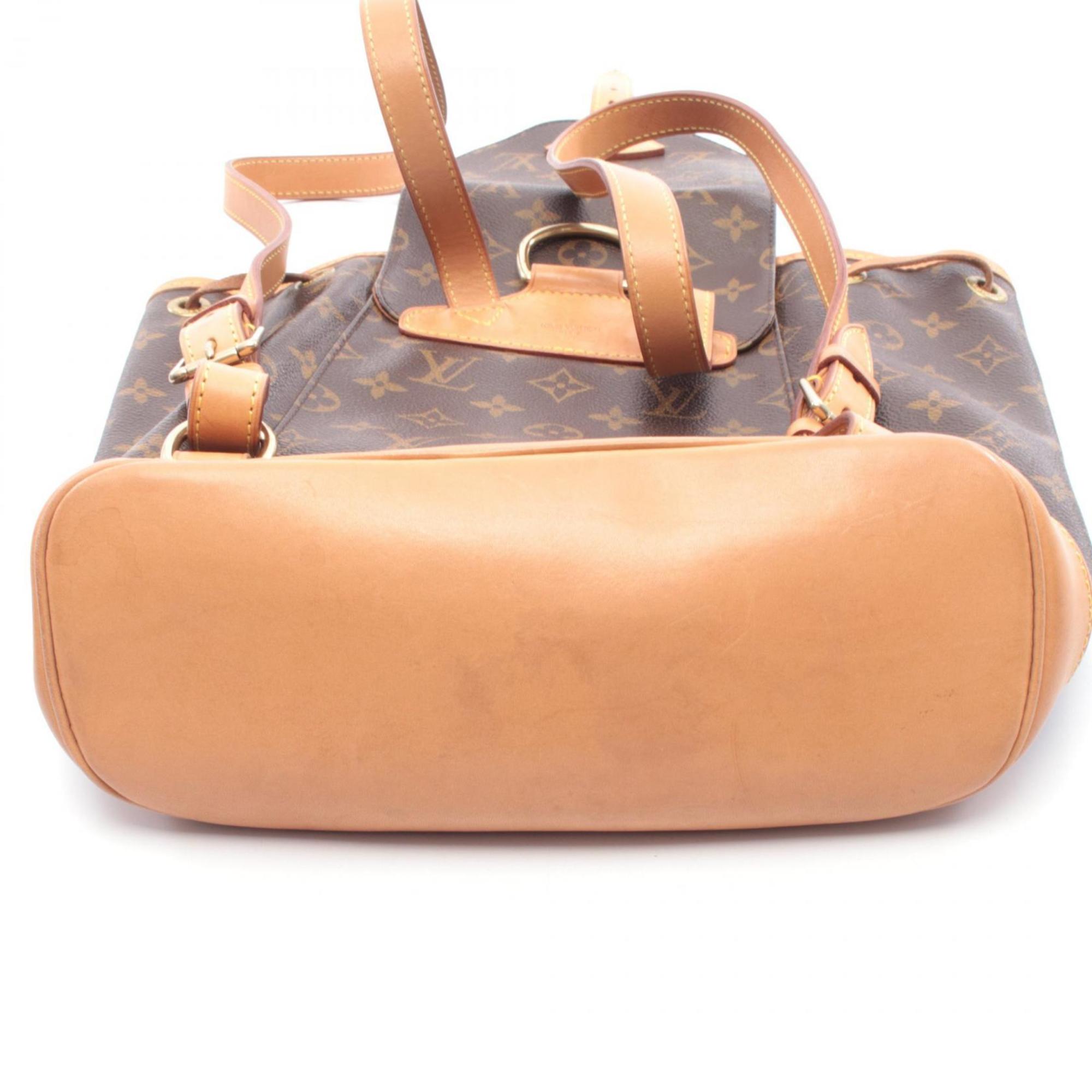 Louis Vuitton Brown Coated Canvas Leather Backpack Handbag