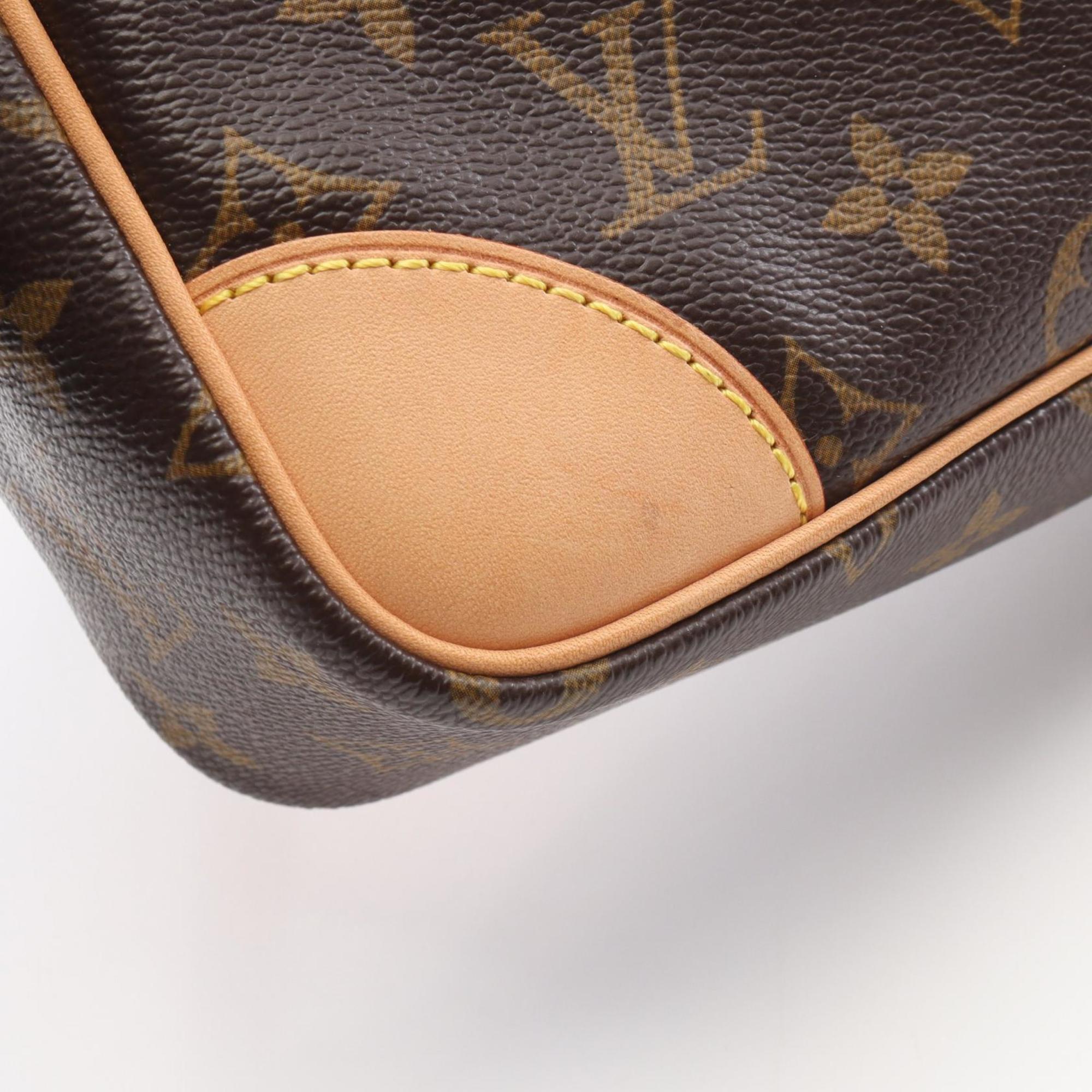 Louis Vuitton Brown Coated Canvas Leather Handbag Shoulder Bag
