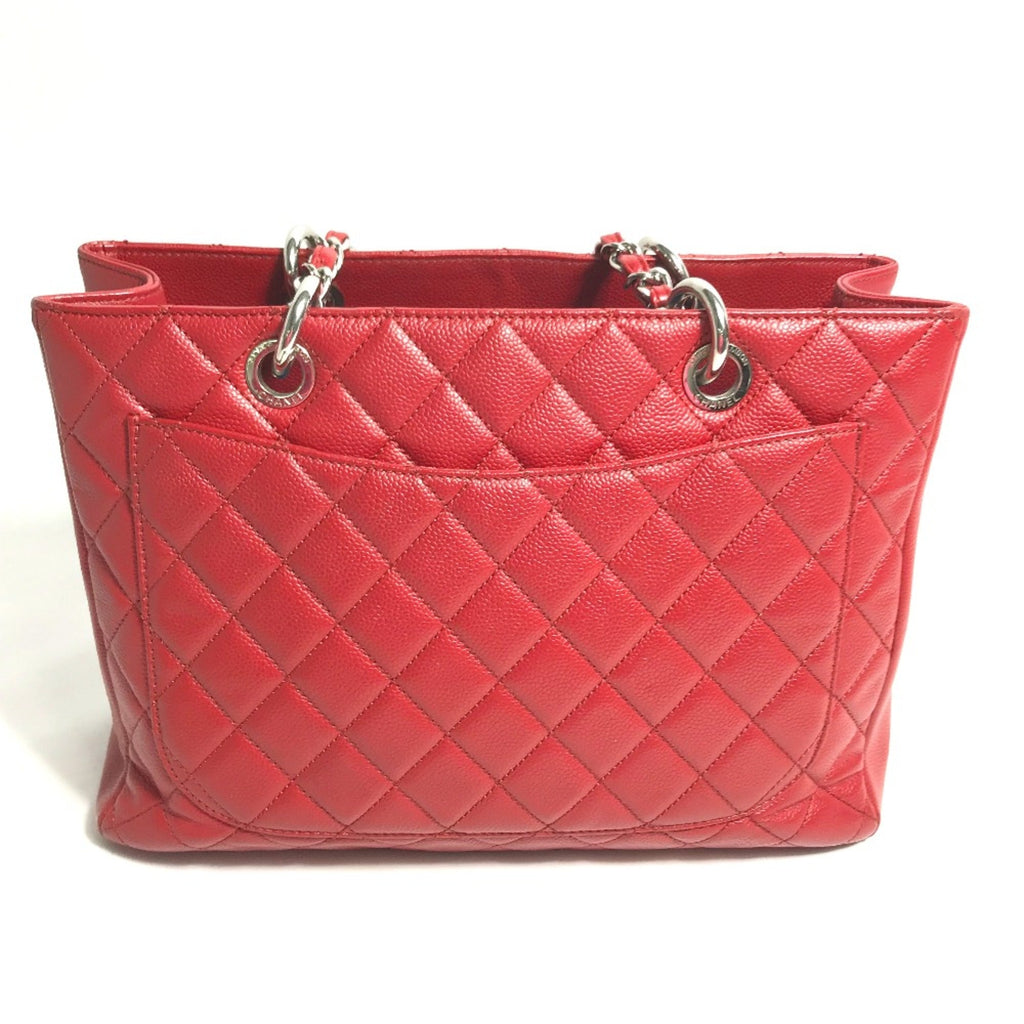 Chanel Red Leather Tote Bag