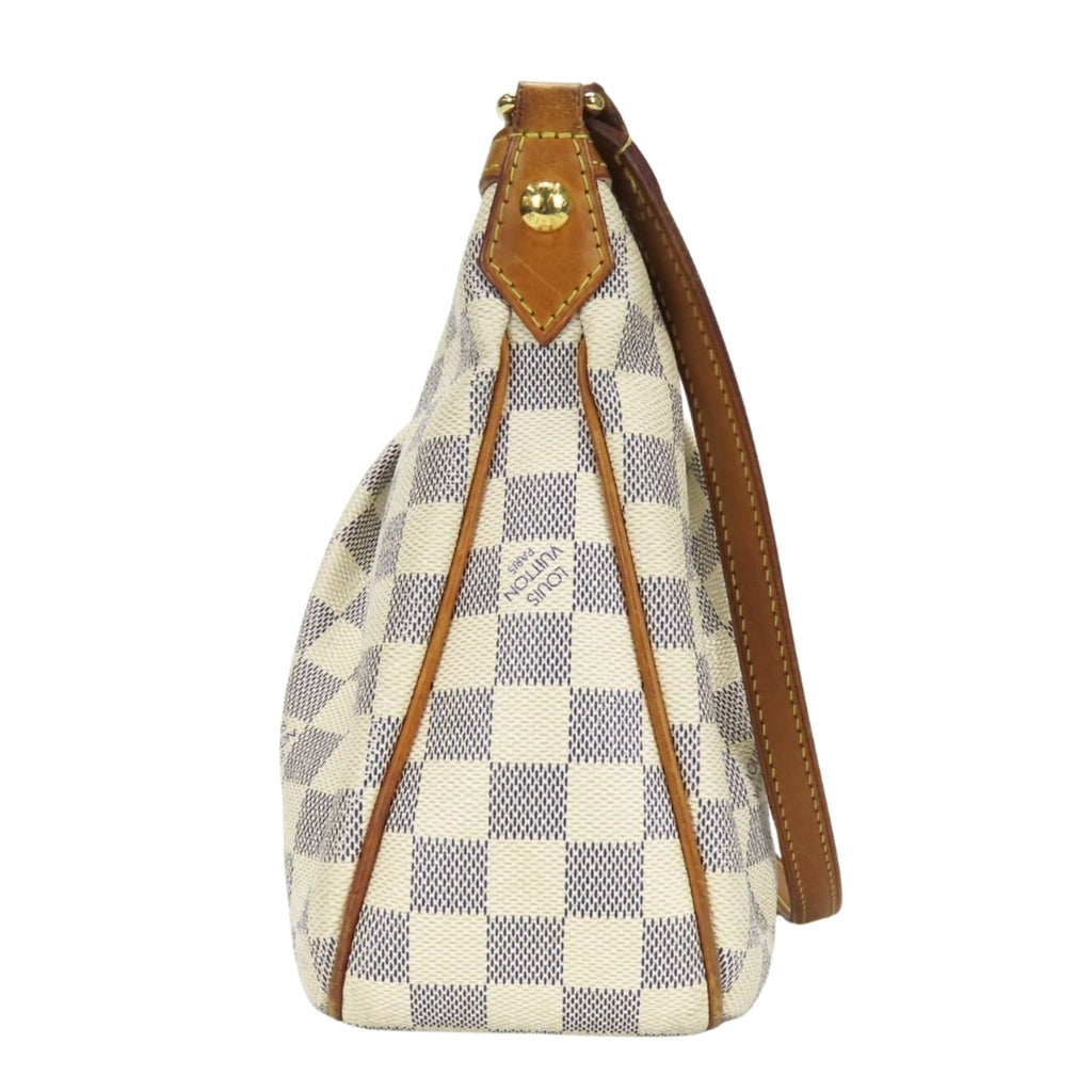 Louis Vuitton White Damier Azur Leather Shoulder Bag