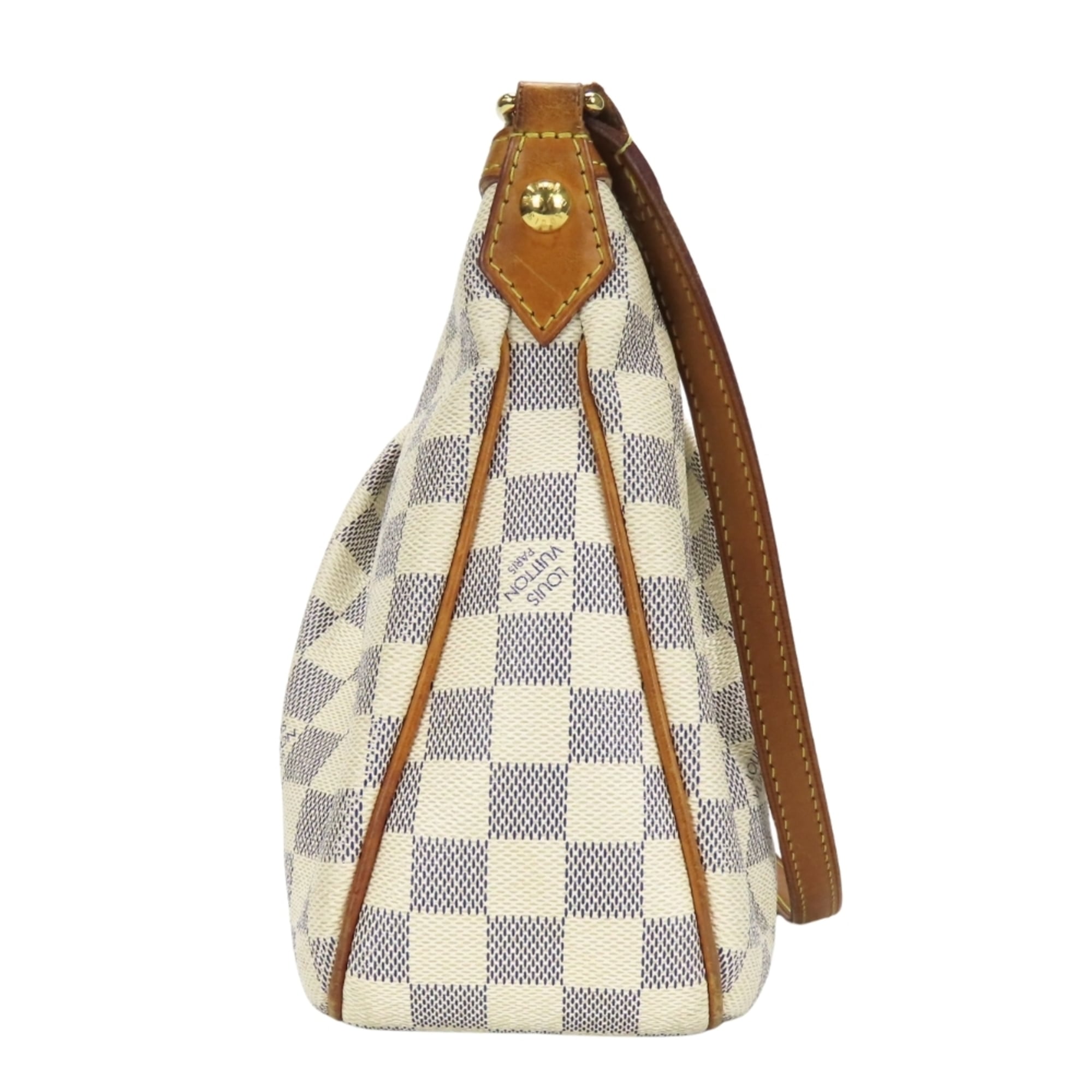Louis Vuitton White Damier Azur Leather Shoulder Bag