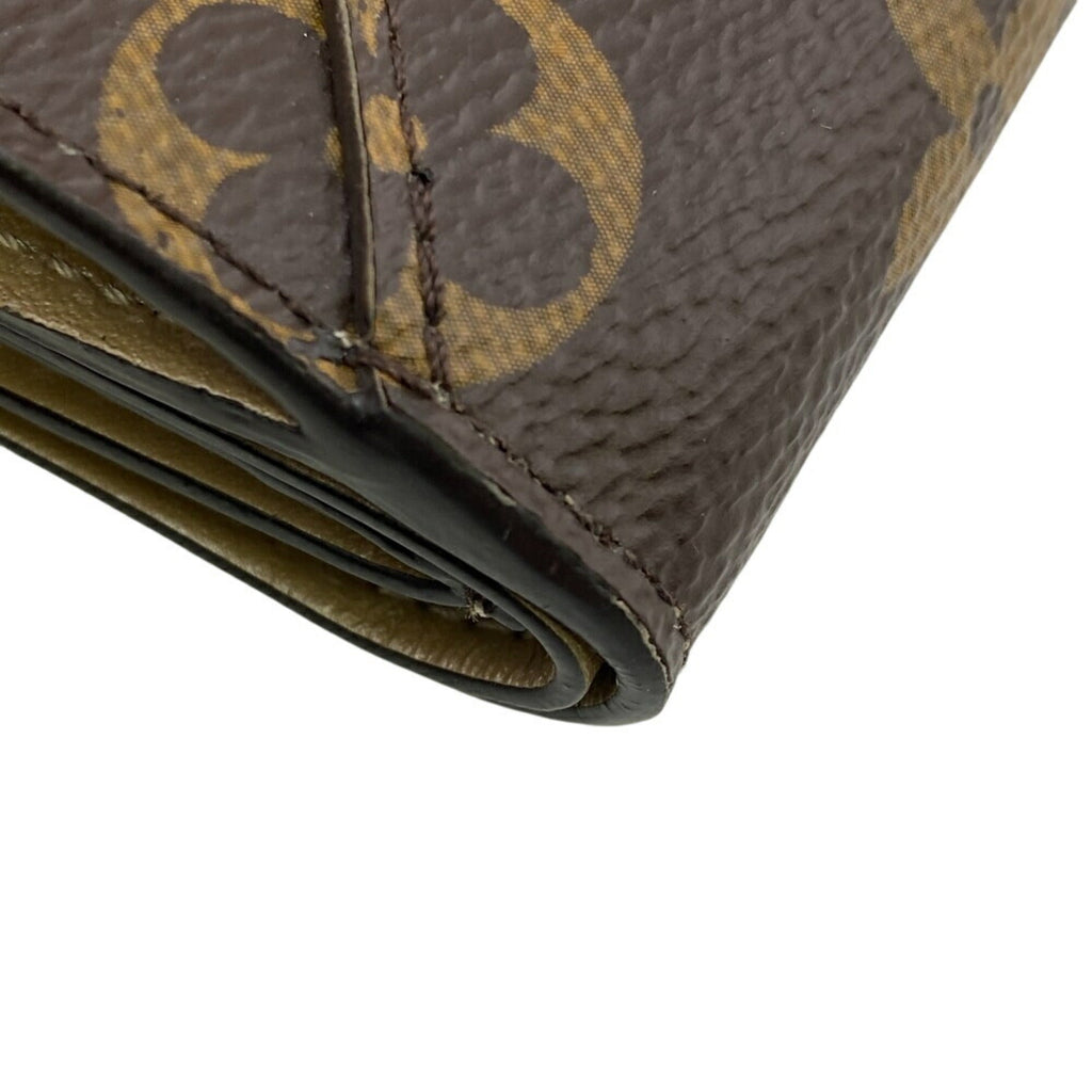 Louis Vuitton Brown Leather Wallet (Tri-Fold)