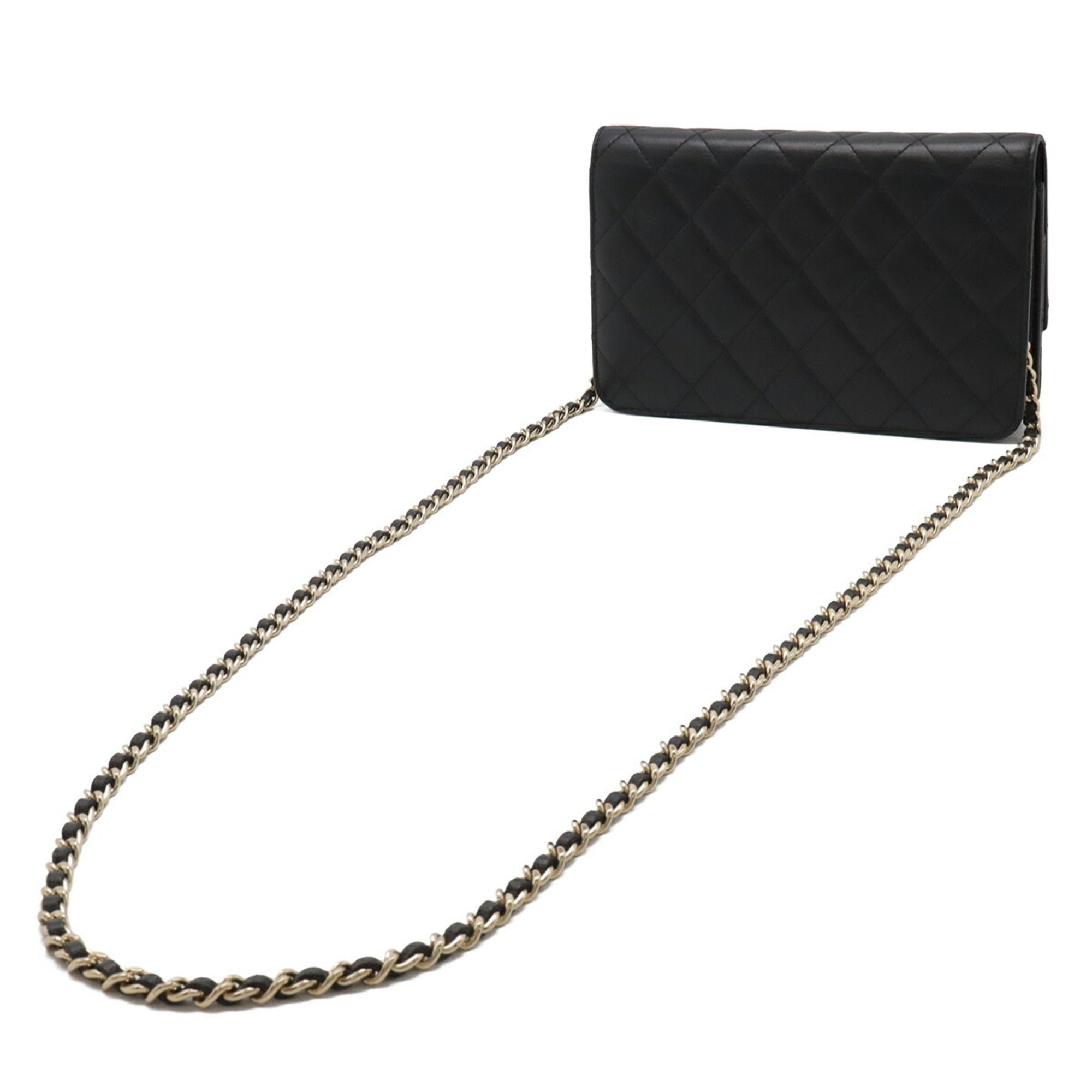 Chanel Black Leather Pochette Shoulder Bag