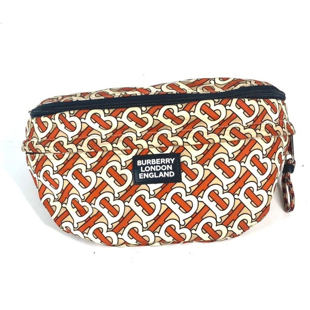 Burberry Orange White Nylon Fanny Pack Sling Bag