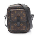 Louis Vuitton Black Brown Monogram Macassar Coated Canvas Leather Handbag Shoulder Bag