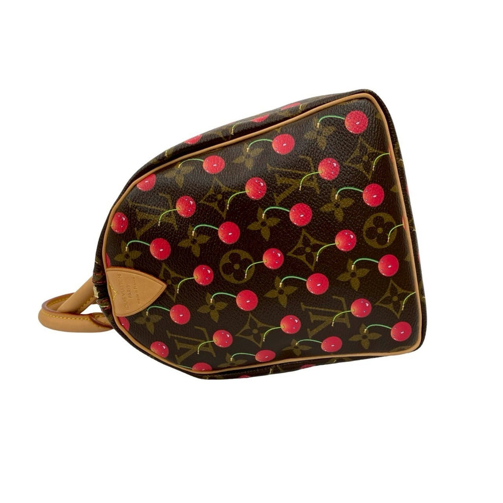 Louis Vuitton Brown Red Color Leather Pvc Boston Bag Handbag