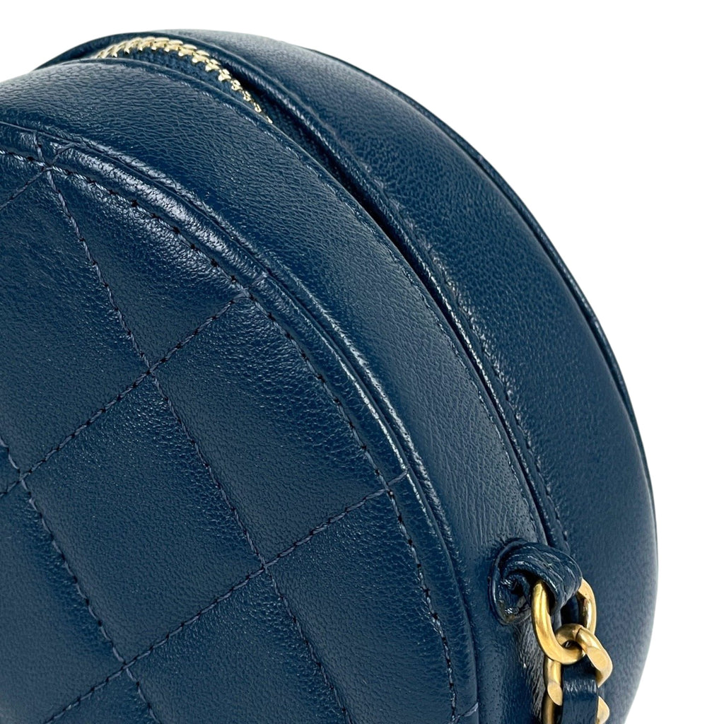 Chanel Blue Leather Shoulder Bag