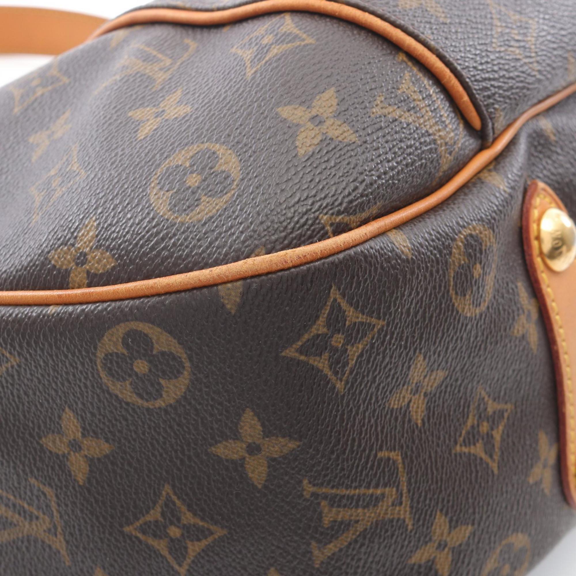 Louis Vuitton Brown Coated Canvas Leather Shoulder Bag