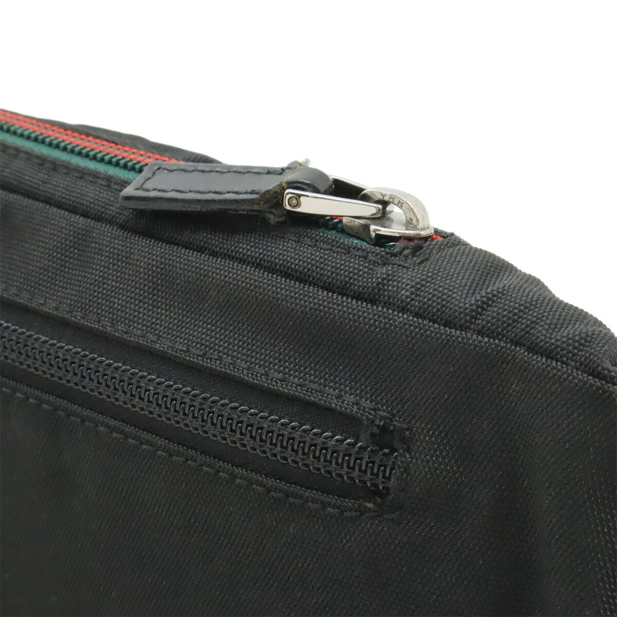 Gucci Black Nylon Canvas Leather Pouch Sling Bag (Pre-Owned)