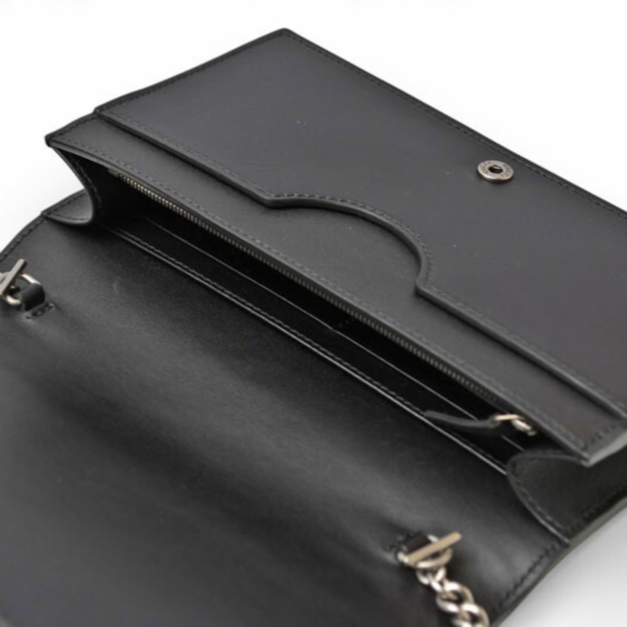 Gucci Black Leather Clutch Bag Shoulder Bag (Pre-Owned)