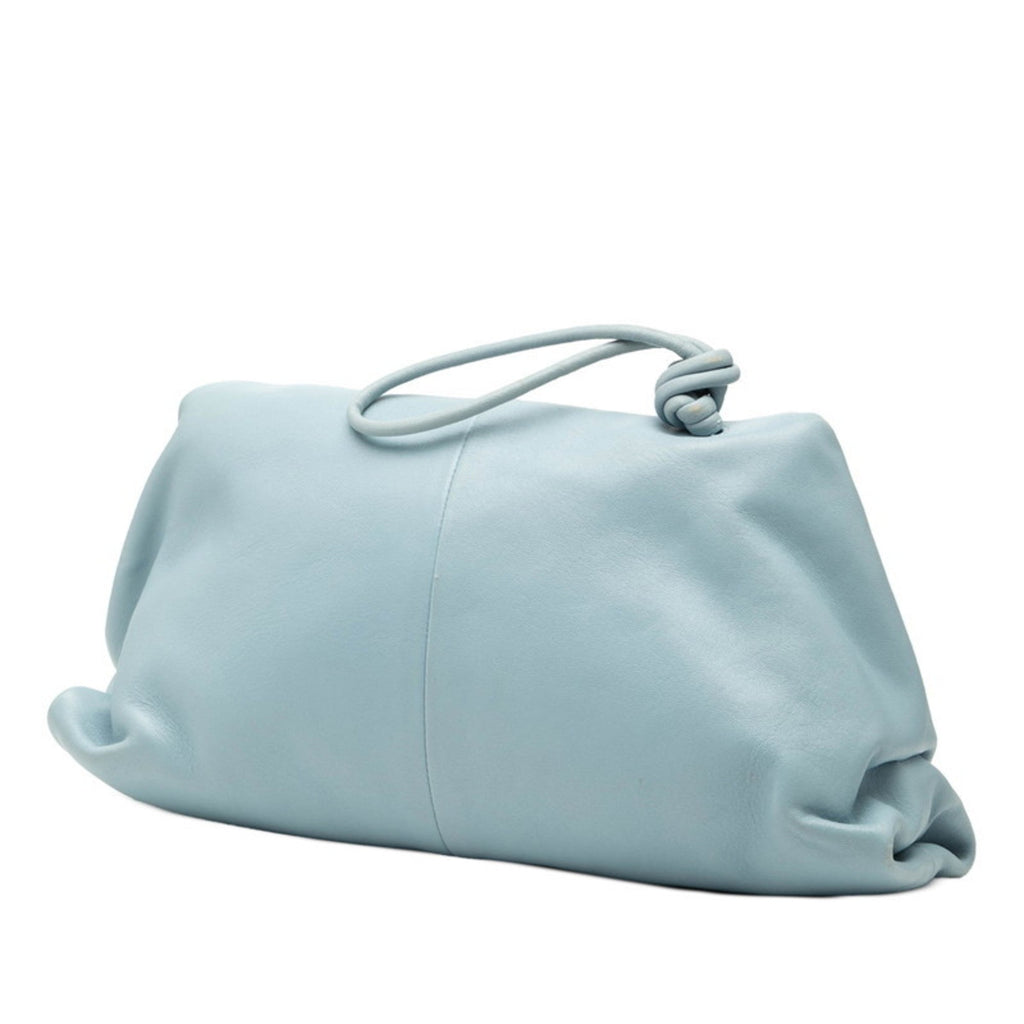 Bottega Veneta Light Blue Leather Clutch Bag