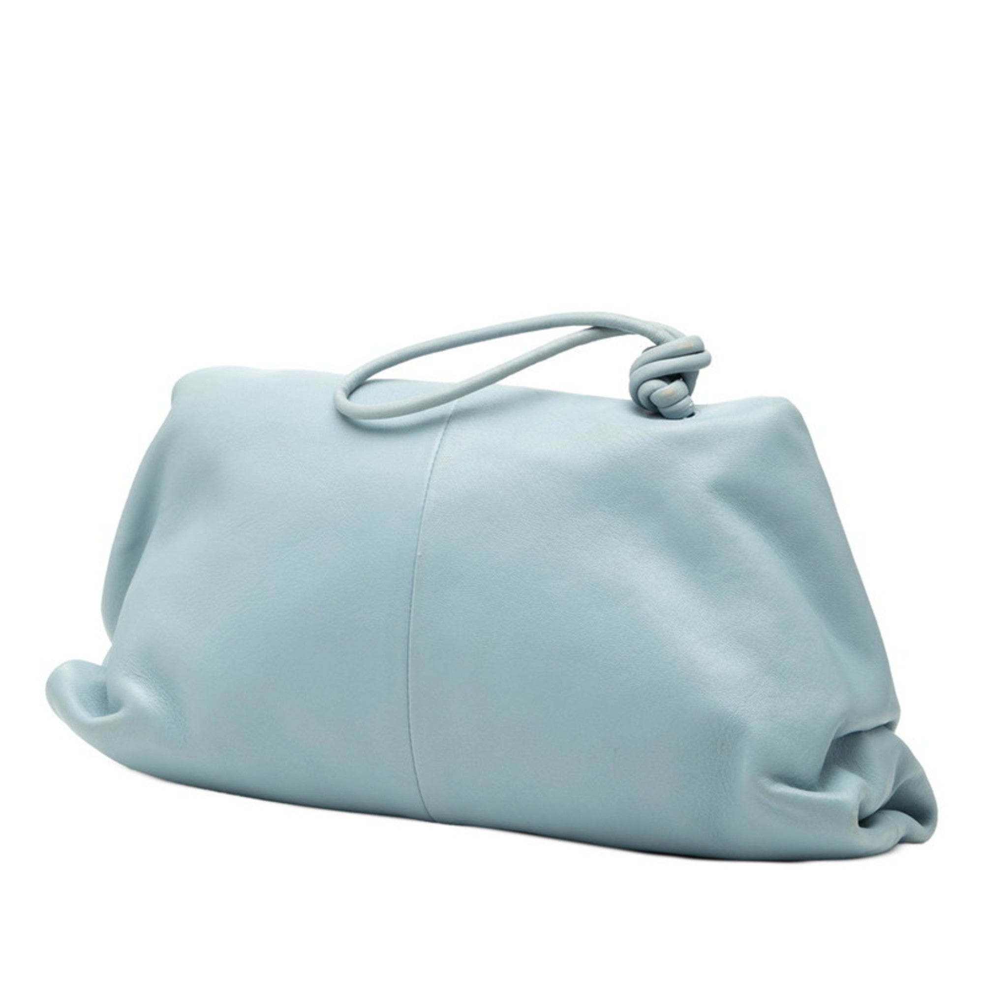 Bottega Veneta Light Blue Leather Clutch Bag