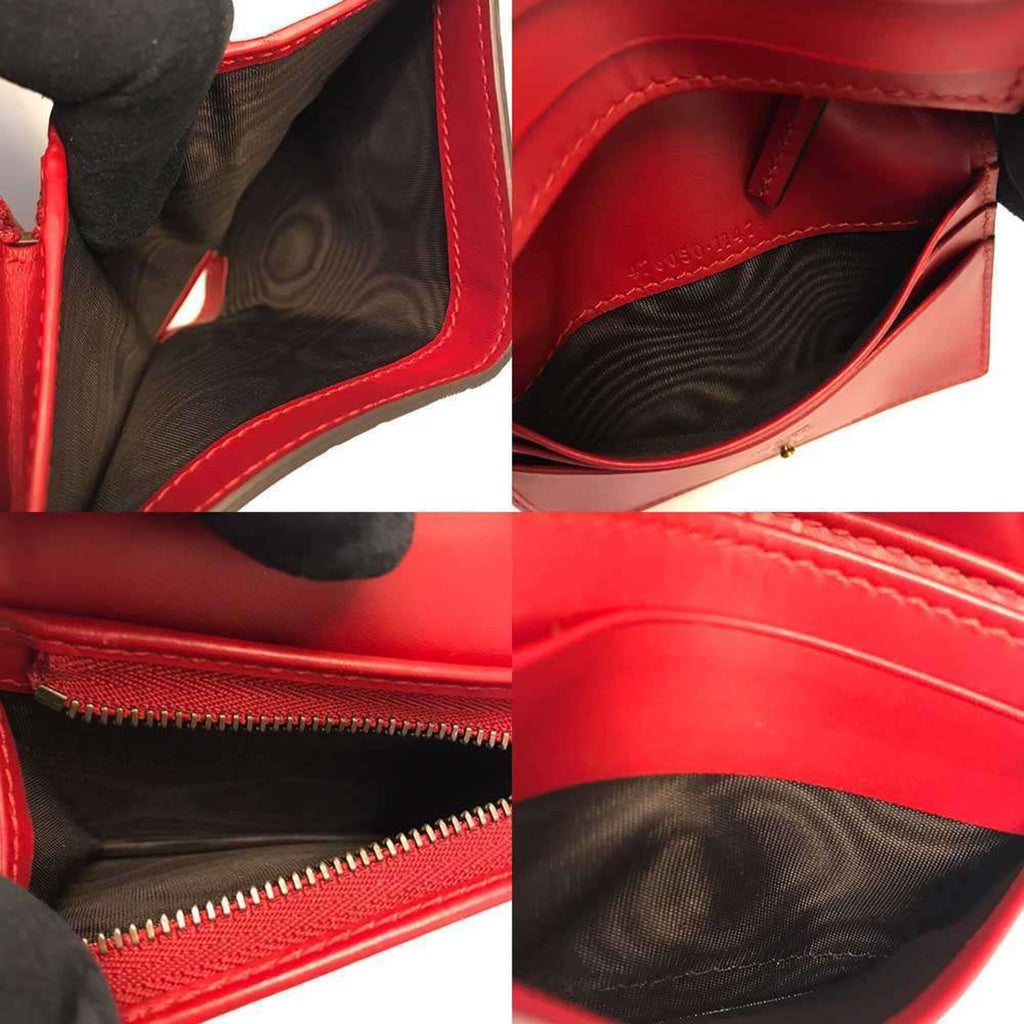 Gucci Cherry Red Red Color Leather Wallet (Bi-Fold) (Pre-Owned)