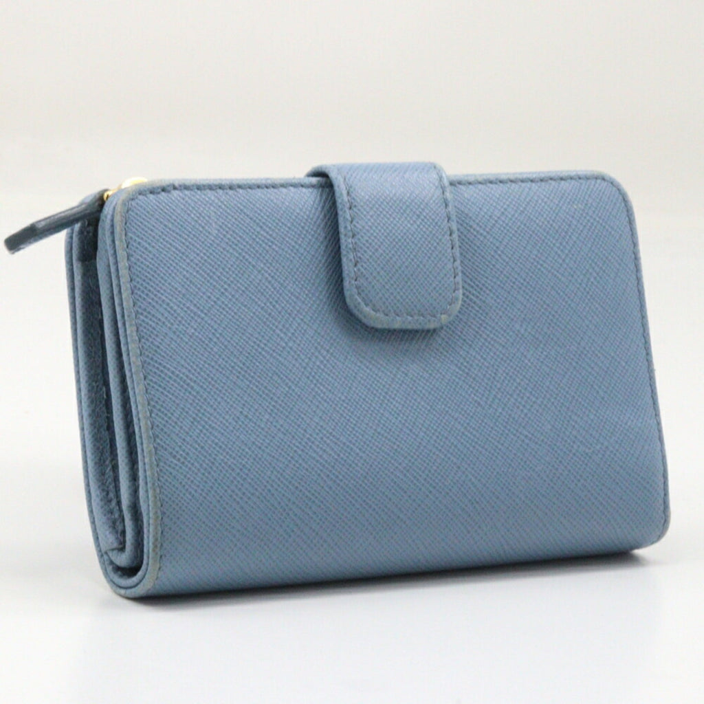 Prada Astrale Light Blue Saffiano Wallet (Bi-Fold)