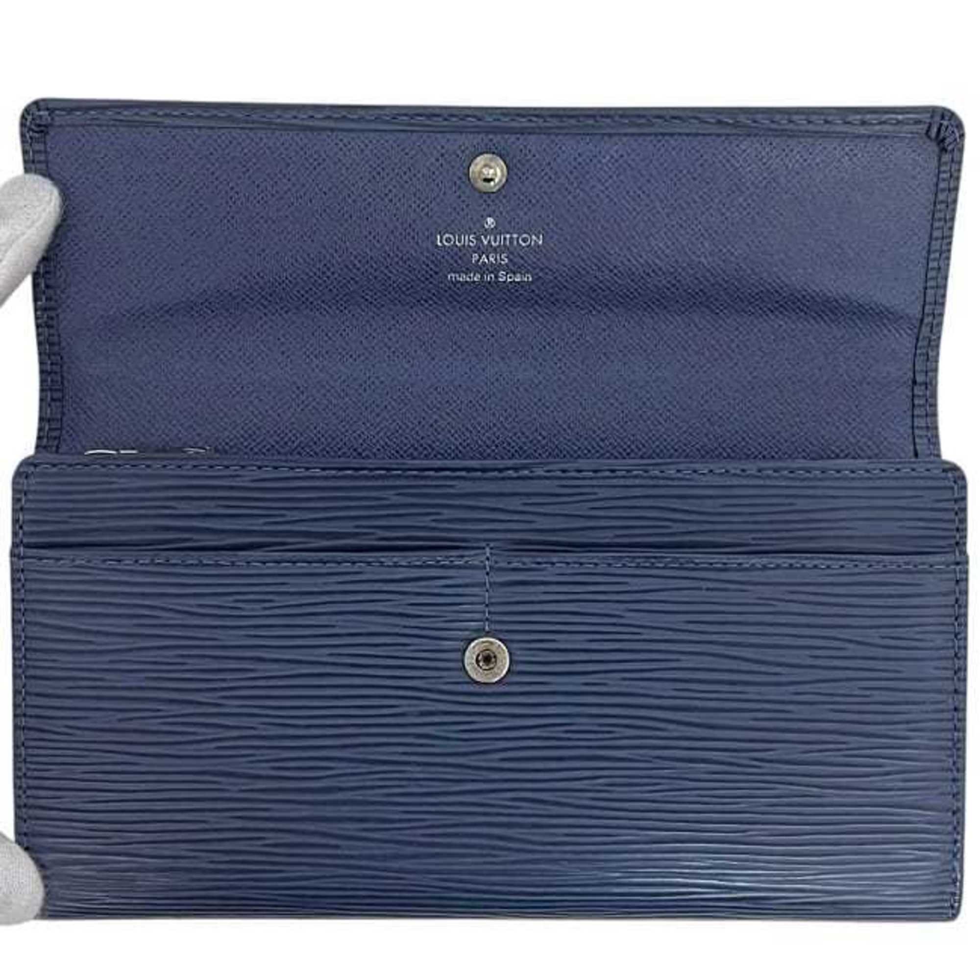 Louis Vuitton Blue Myrtille Epi Leather Long Wallet