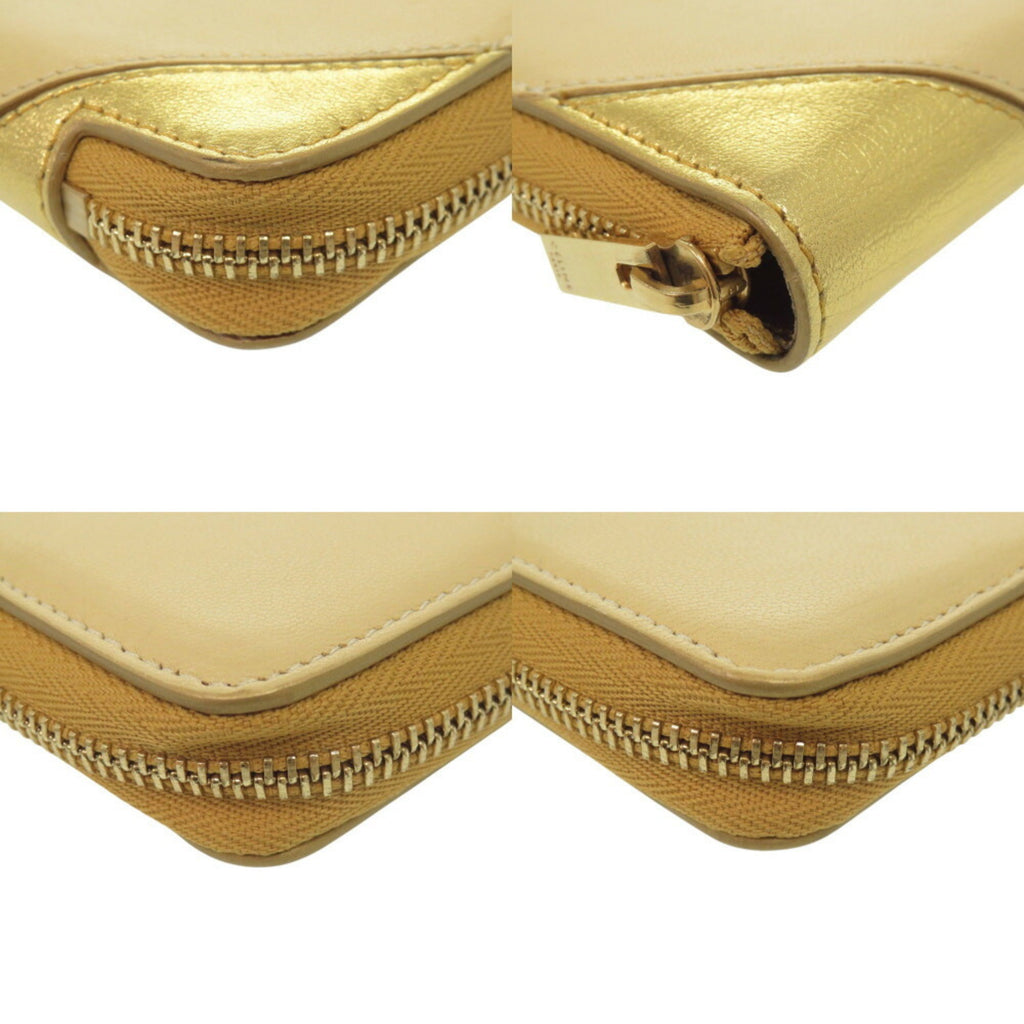 Celine Gold Yellow Leather Wallet (Bi-Fold)