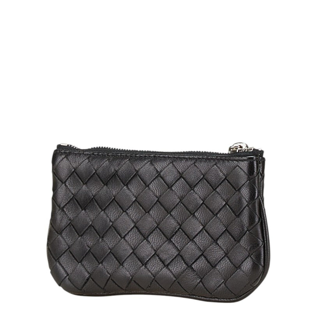 Bottega Veneta Black Leather Coin Purse/Coin Case