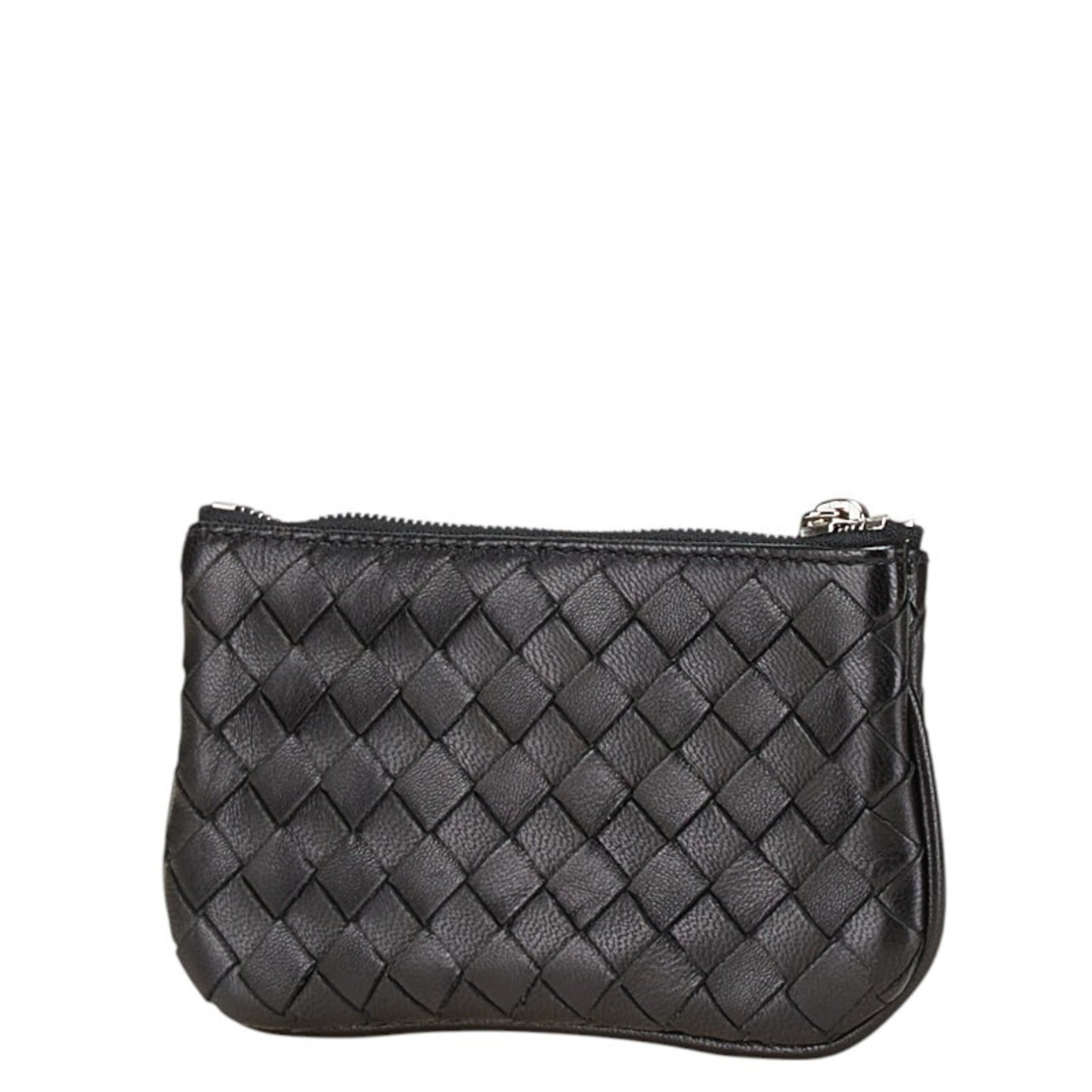 Bottega Veneta Black Leather Coin Purse/Coin Case