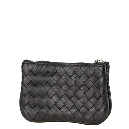 Bottega Veneta Black Leather Coin Purse/Coin Case