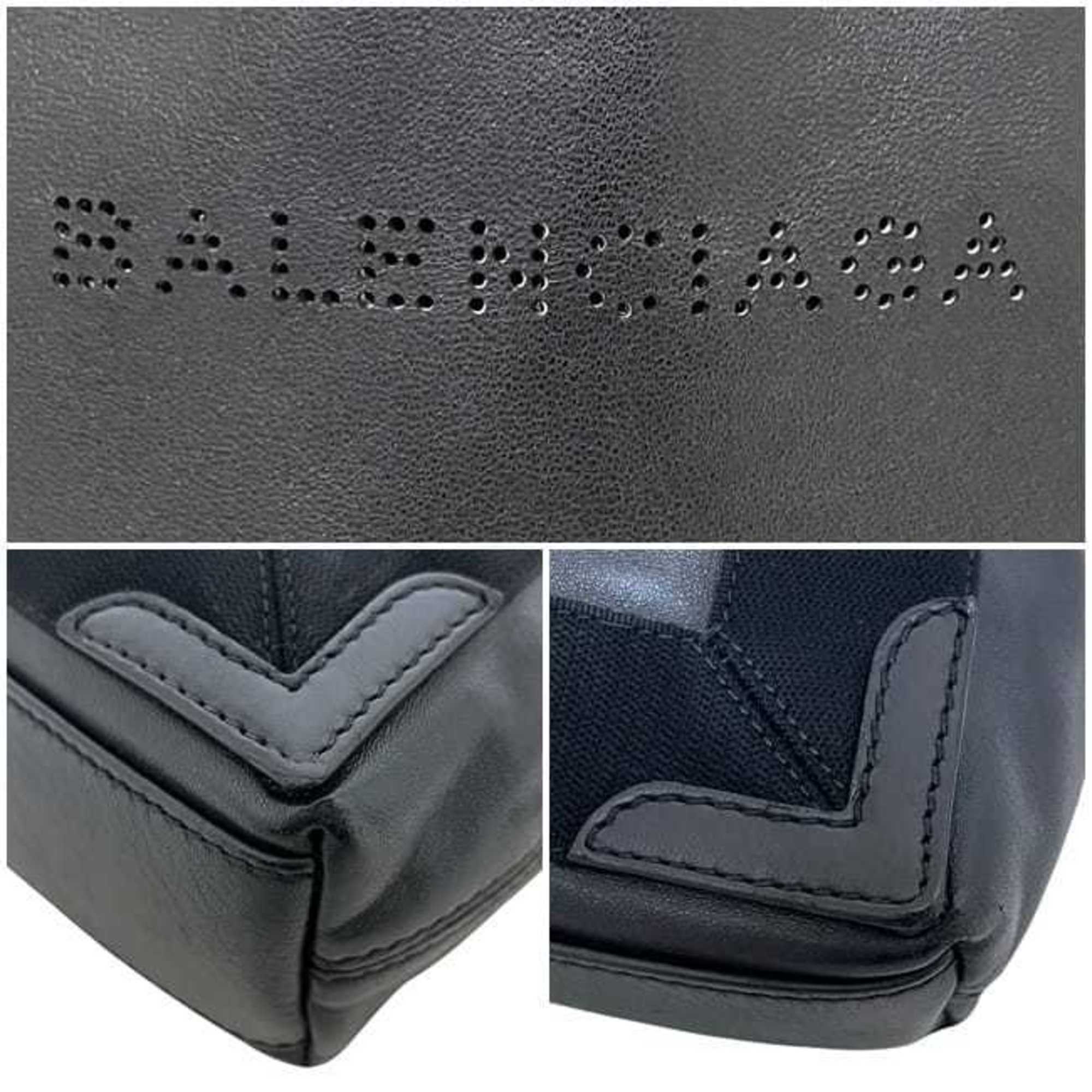 Balenciaga Black Leather Handbag Pouch Shoulder Bag Tote