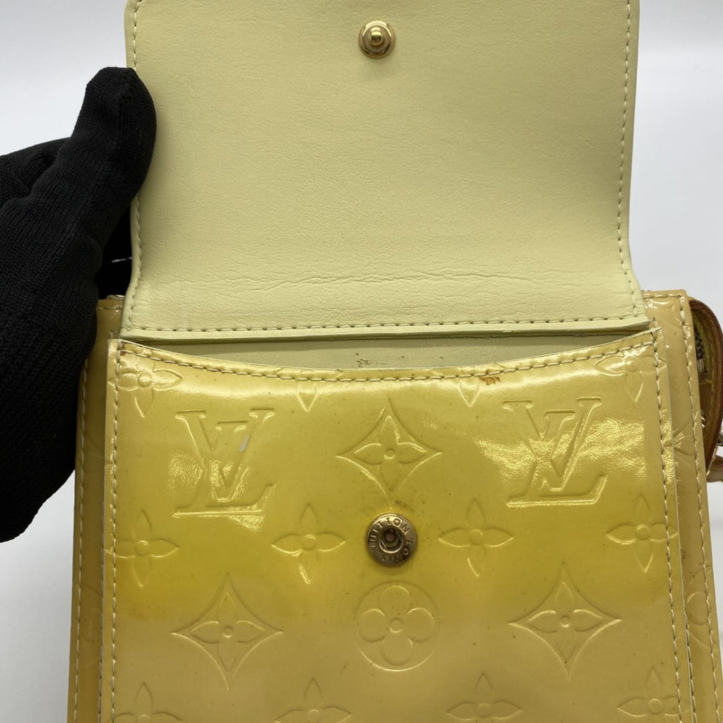 Louis Vuitton Yellow Monogram Vernis Pochette Shoulder Bag
