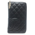 Chanel Black Leather Long Wallet (Bi-Fold)