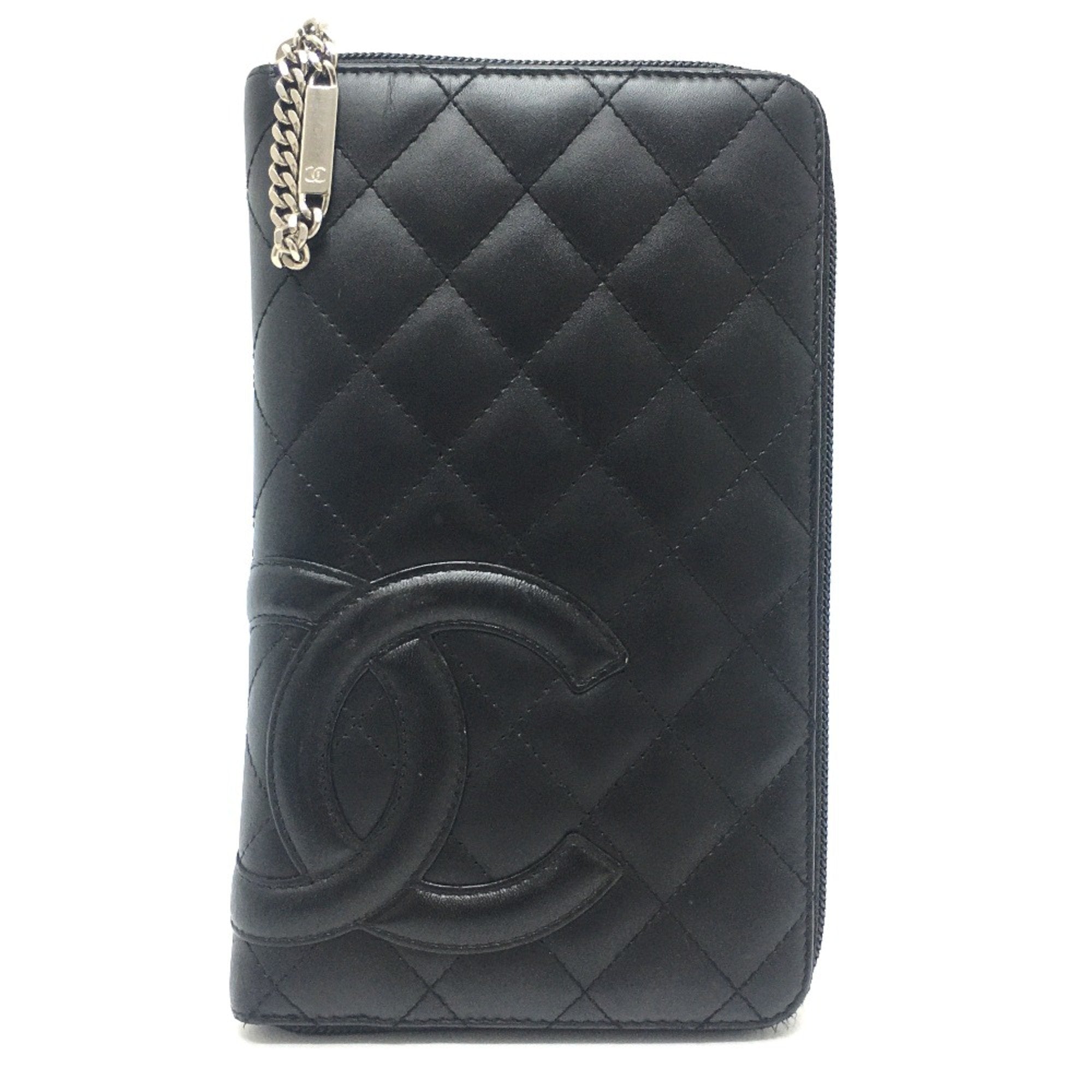 Chanel Black Leather Long Wallet (Bi-Fold)