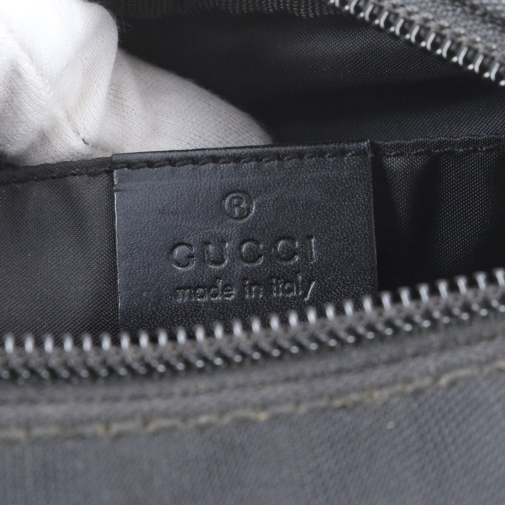 Gucci Black Leather Nylon Shoulder Bag (Pre-Owned)