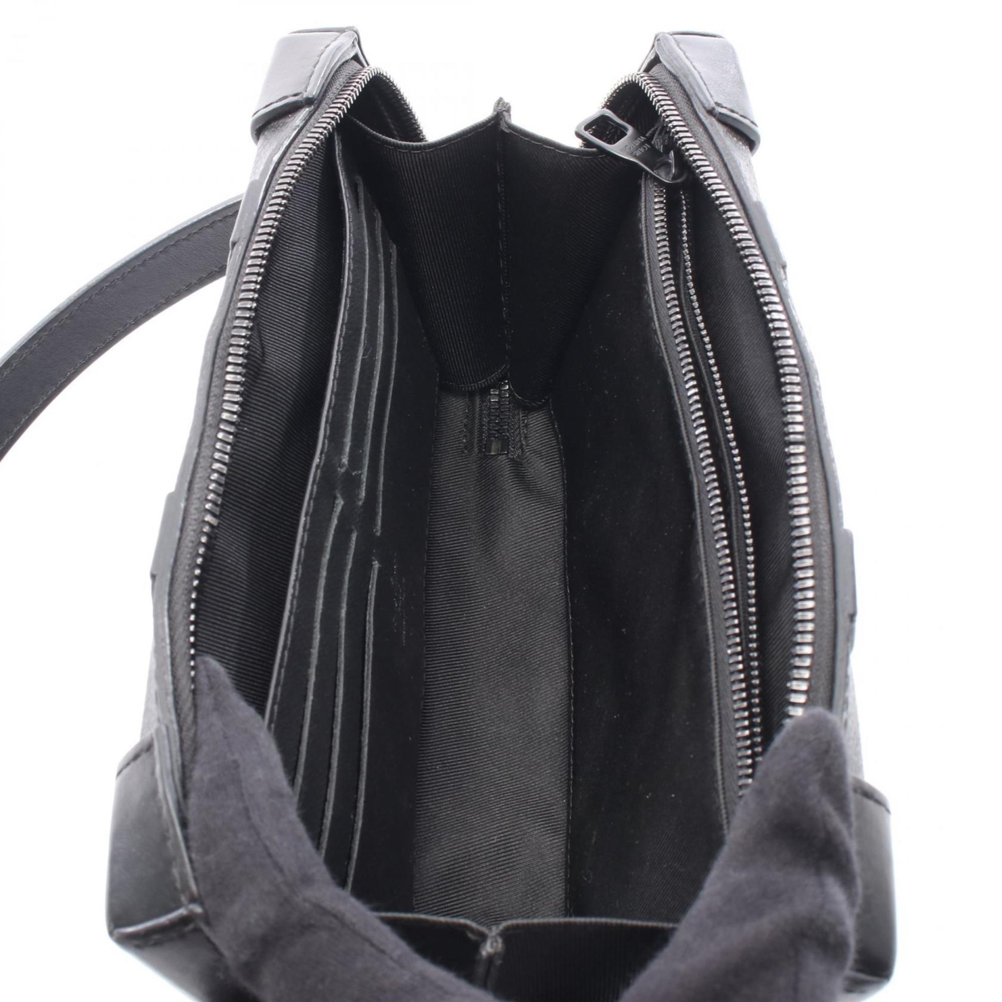 Louis Vuitton Black Coated Canvas Leather Shoulder Bag