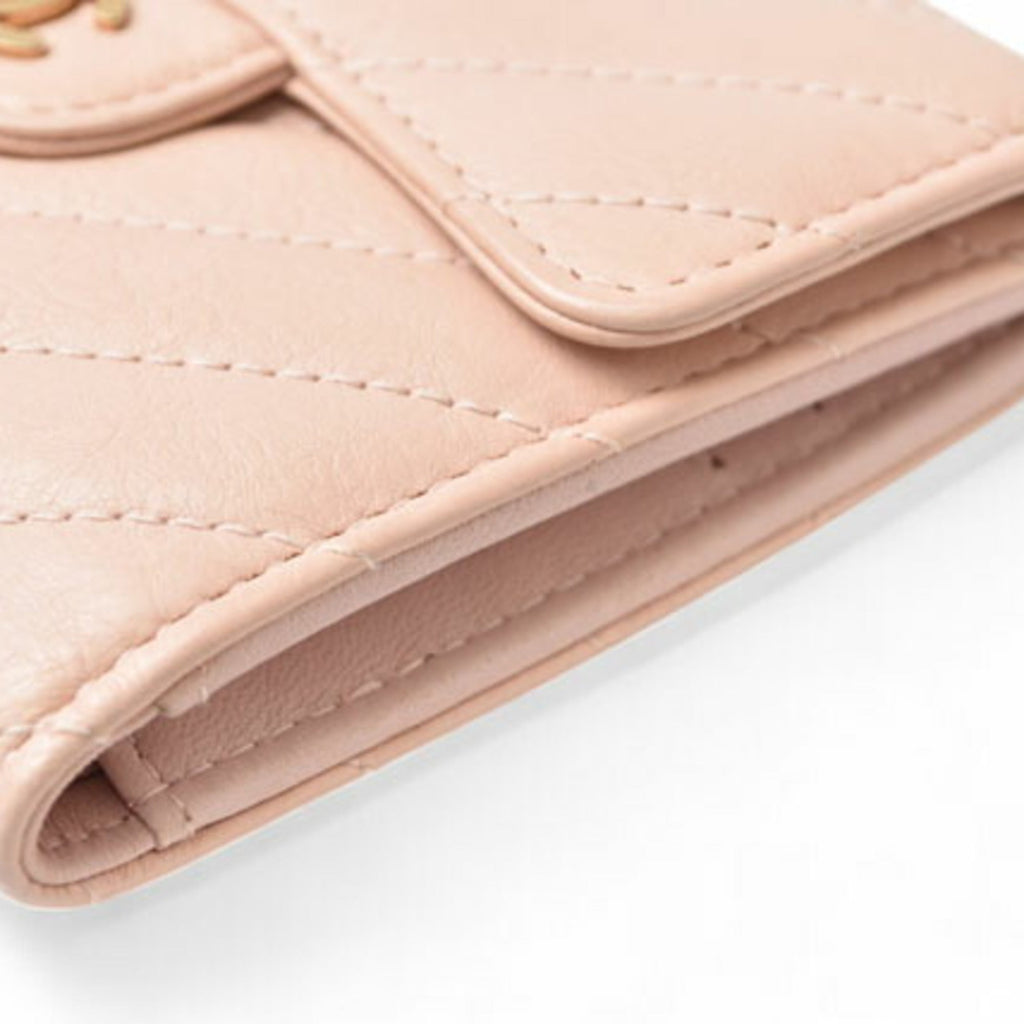 Chanel Baby Pink Leather Wallet (Tri-Fold)