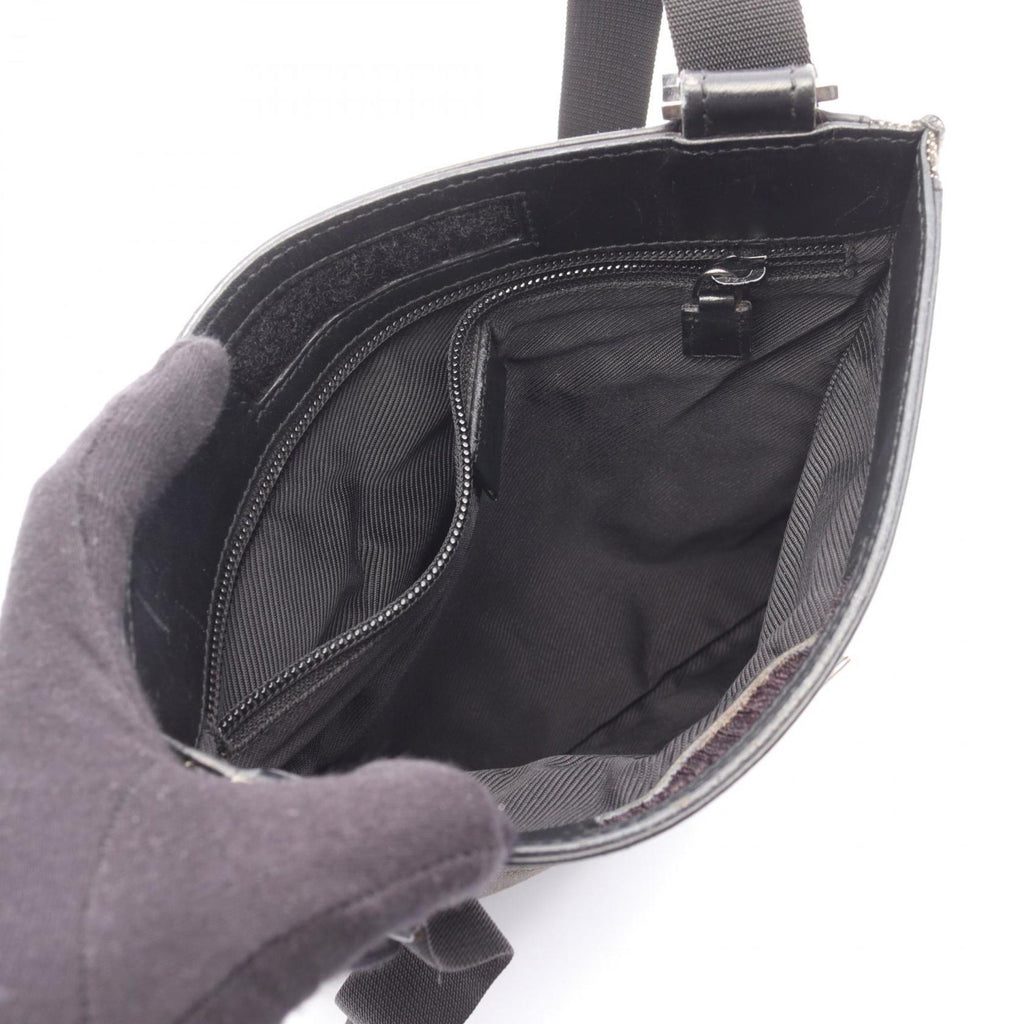 Gucci Black Denim Leather Handbag Shoulder Bag (Pre-Owned)