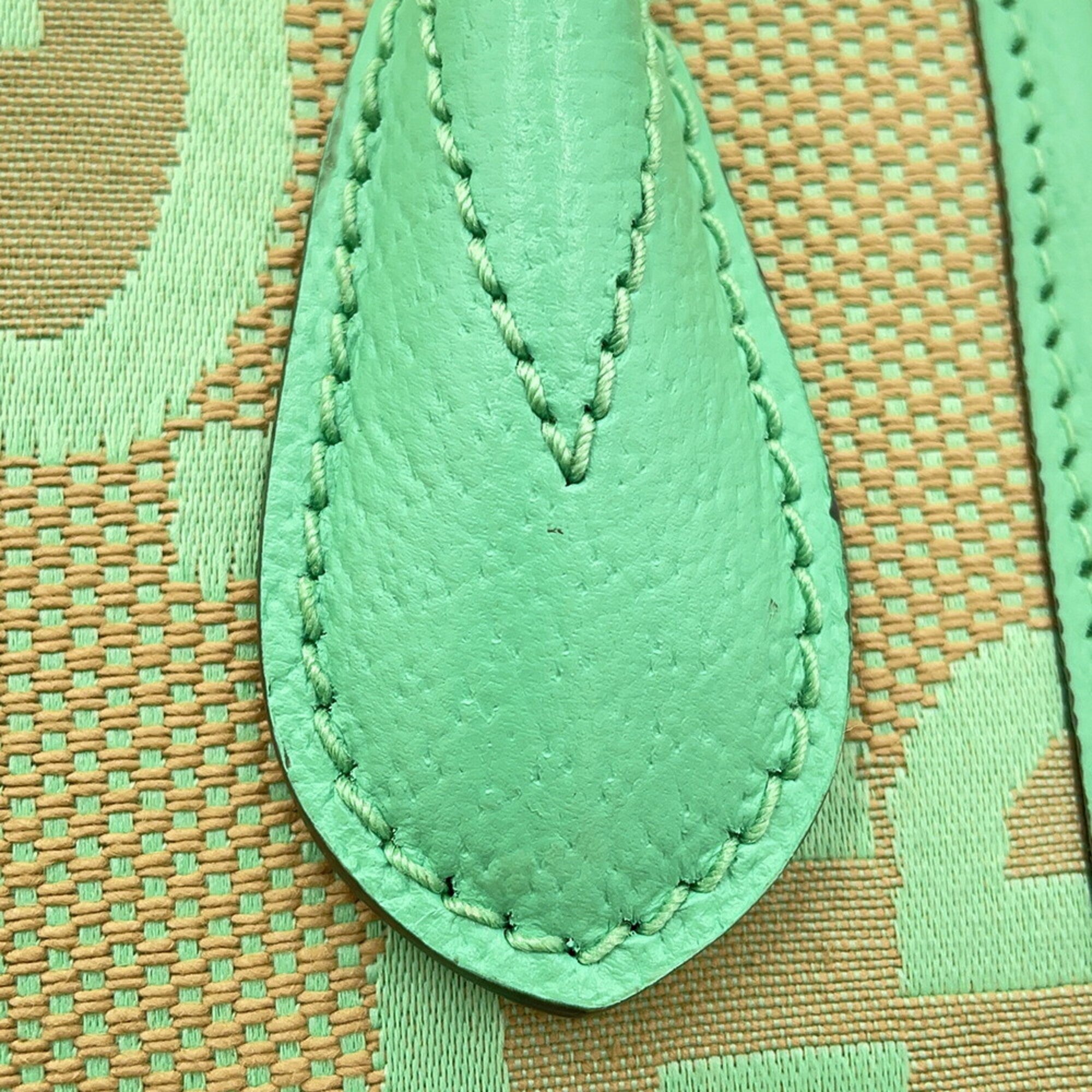 Gucci Gg Canvas Beige Light Green Gg Canvas Leather Handbag Shoulder Bag (Pre-Owned)