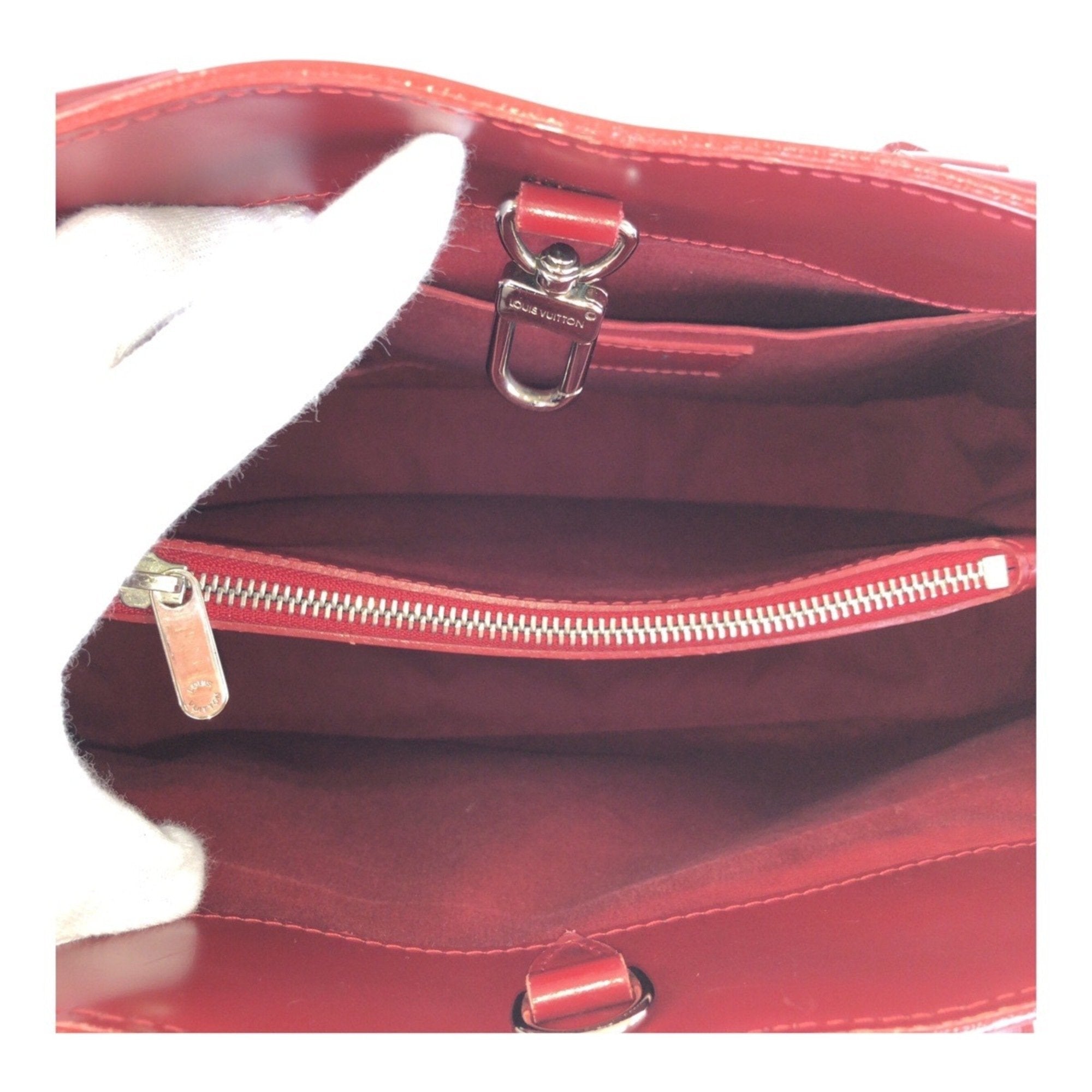 Louis Vuitton Red Color Leather Handbag Tote Bag