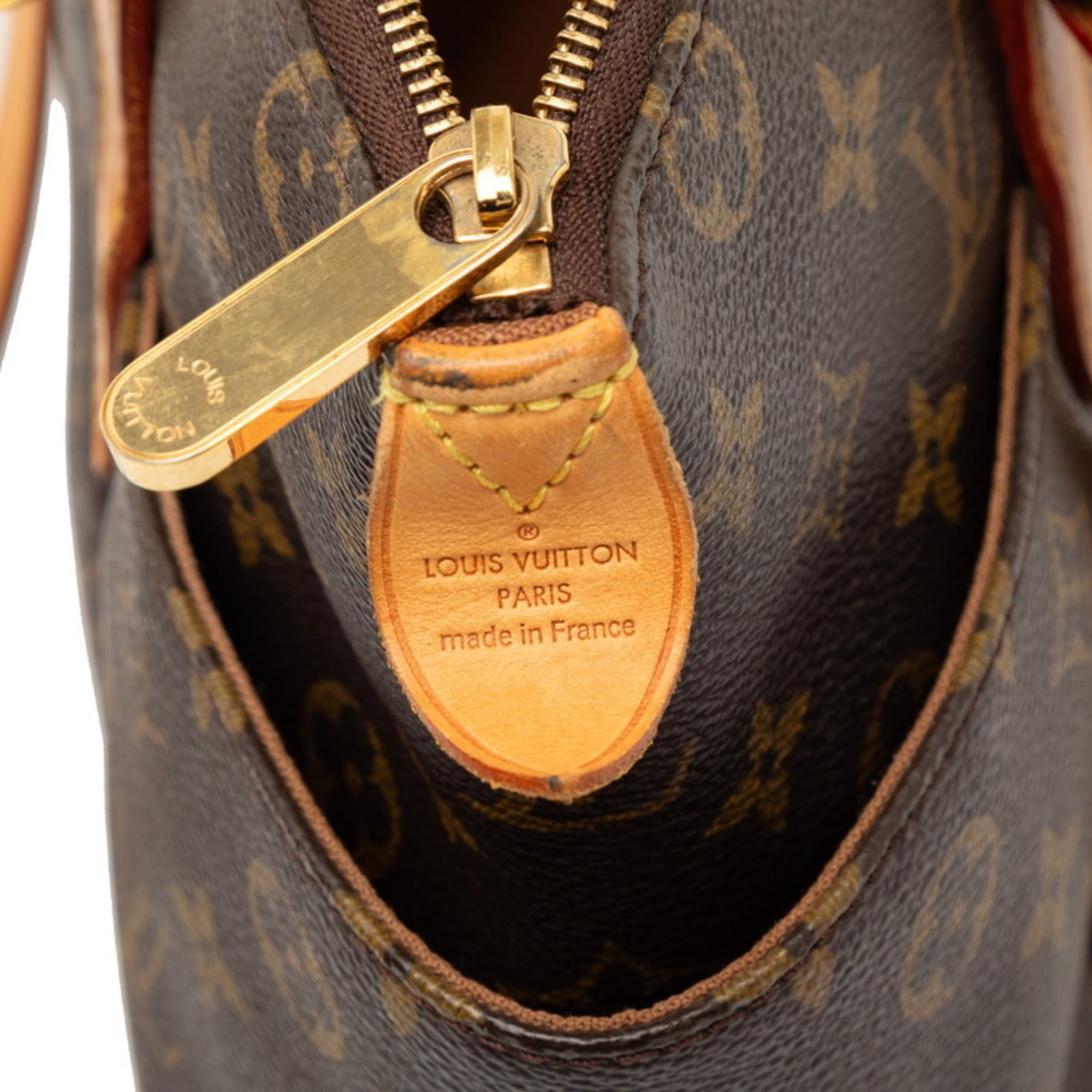 Louis Vuitton Brown Pvc Leather Shoulder Bag Tote Bag