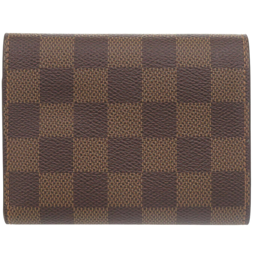 Louis Vuitton Brown Damier Canvas Red Color Damier Canvas Wallet (Tri-Fold)