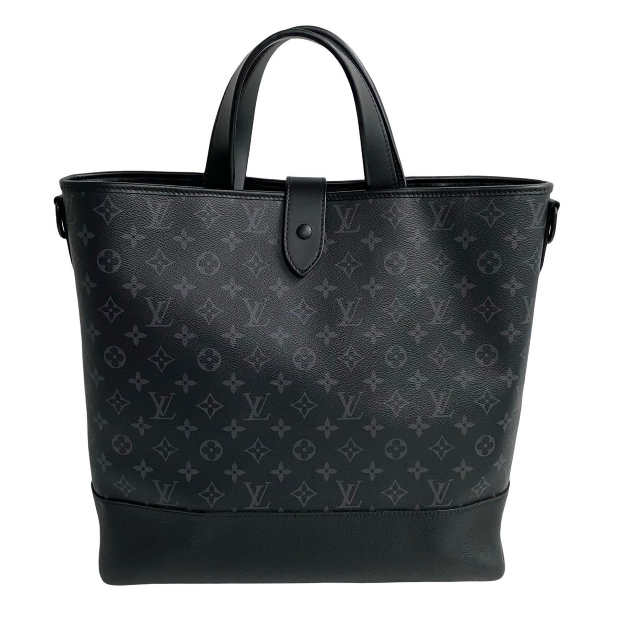 Louis Vuitton Black Leather Shoulder Bag Tote Bag