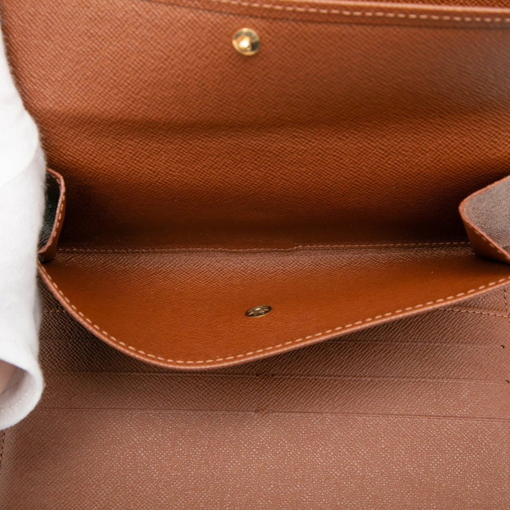 Louis Vuitton Brown Pvc Leather Long Wallet (Tri-Fold)