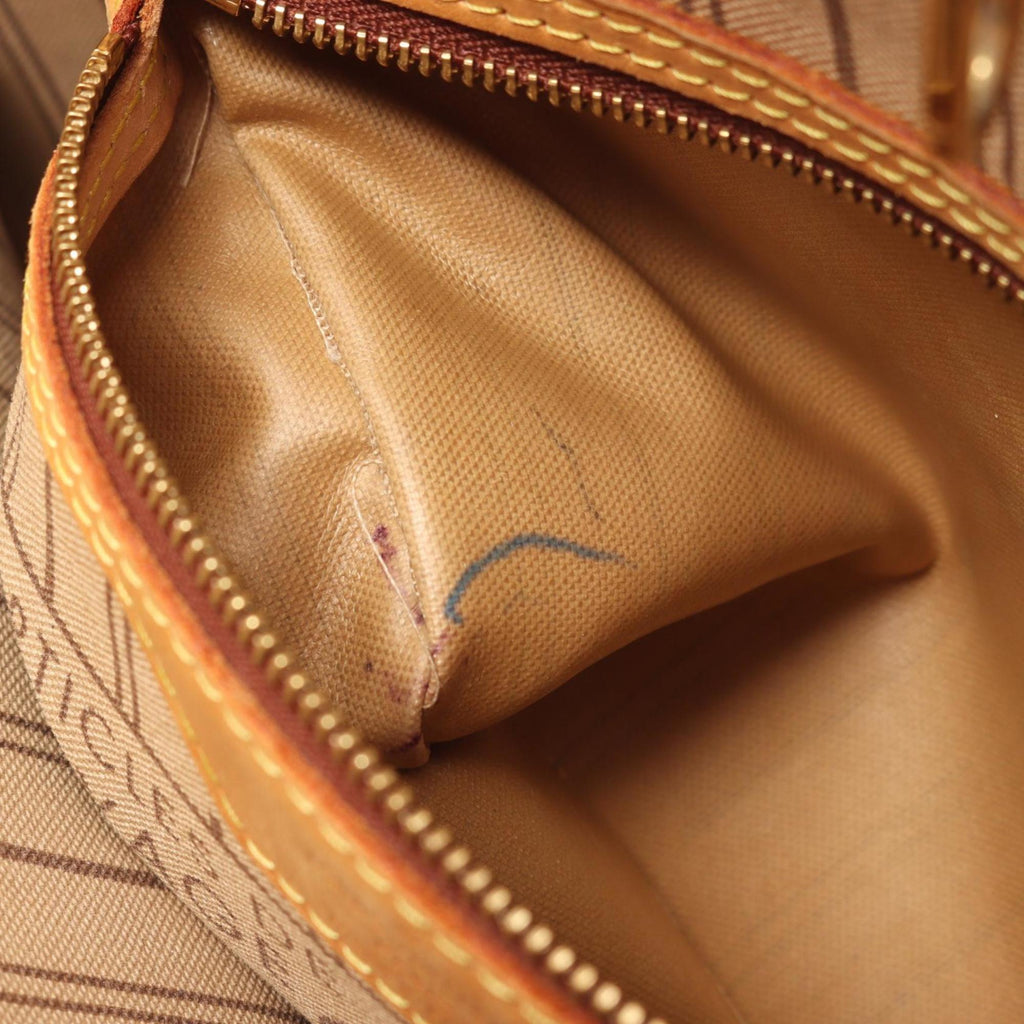 Louis Vuitton Brown Monogram Coated Canvas Leather Handbag Tote Bag