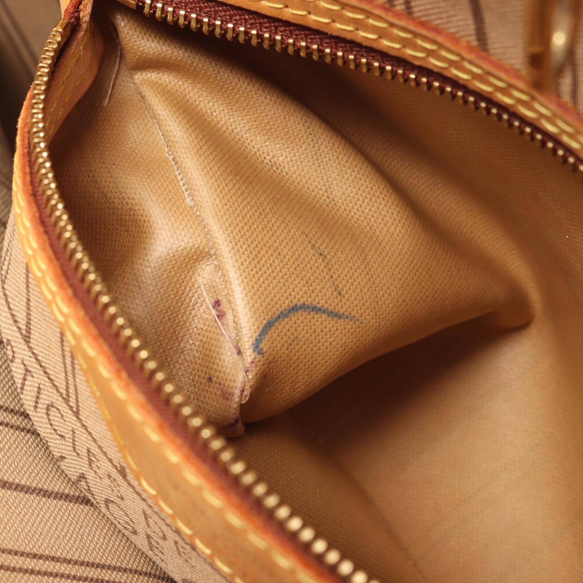 Louis Vuitton Brown Monogram Coated Canvas Leather Handbag Tote Bag