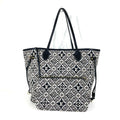 Louis Vuitton Black White Jacquard Leather Shoulder Bag Tote Bag