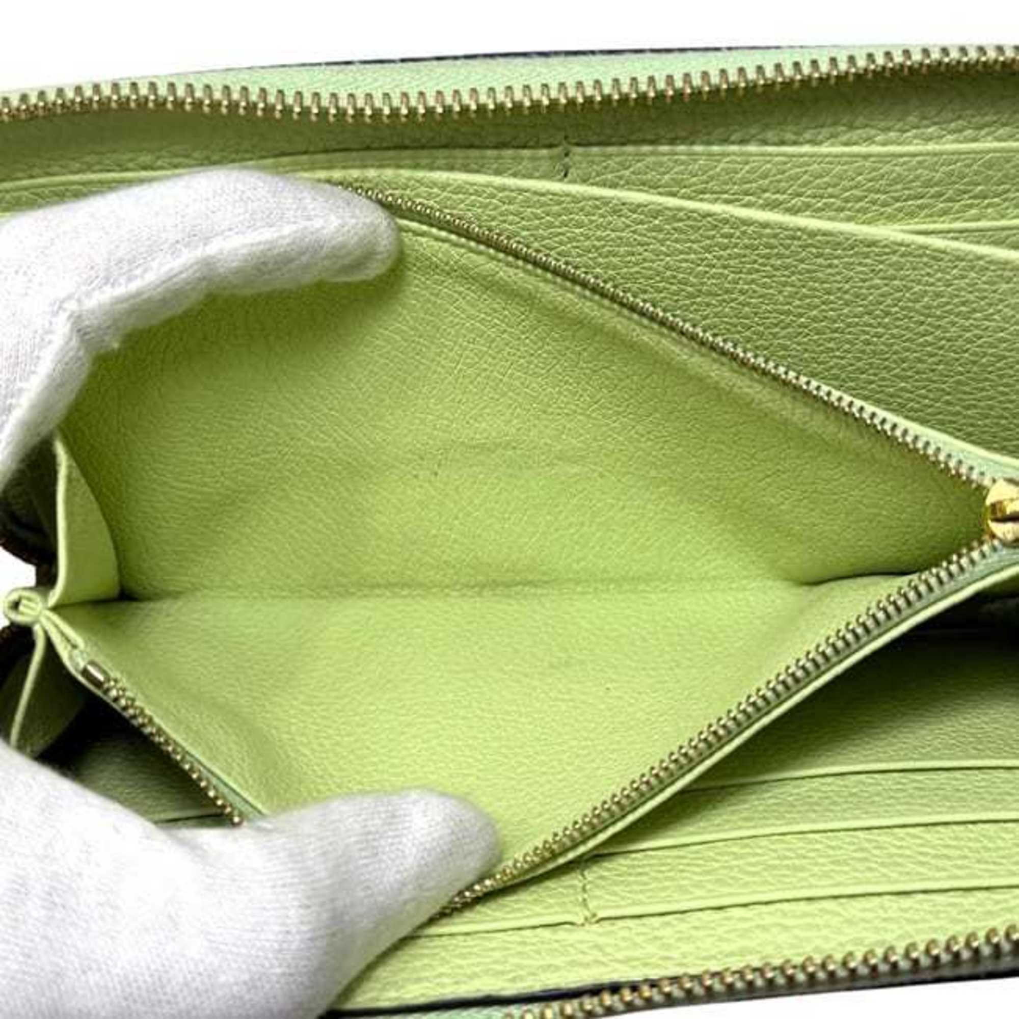 Gucci Light Green Leather Long Wallet (Bi-Fold) (Pre-Owned)