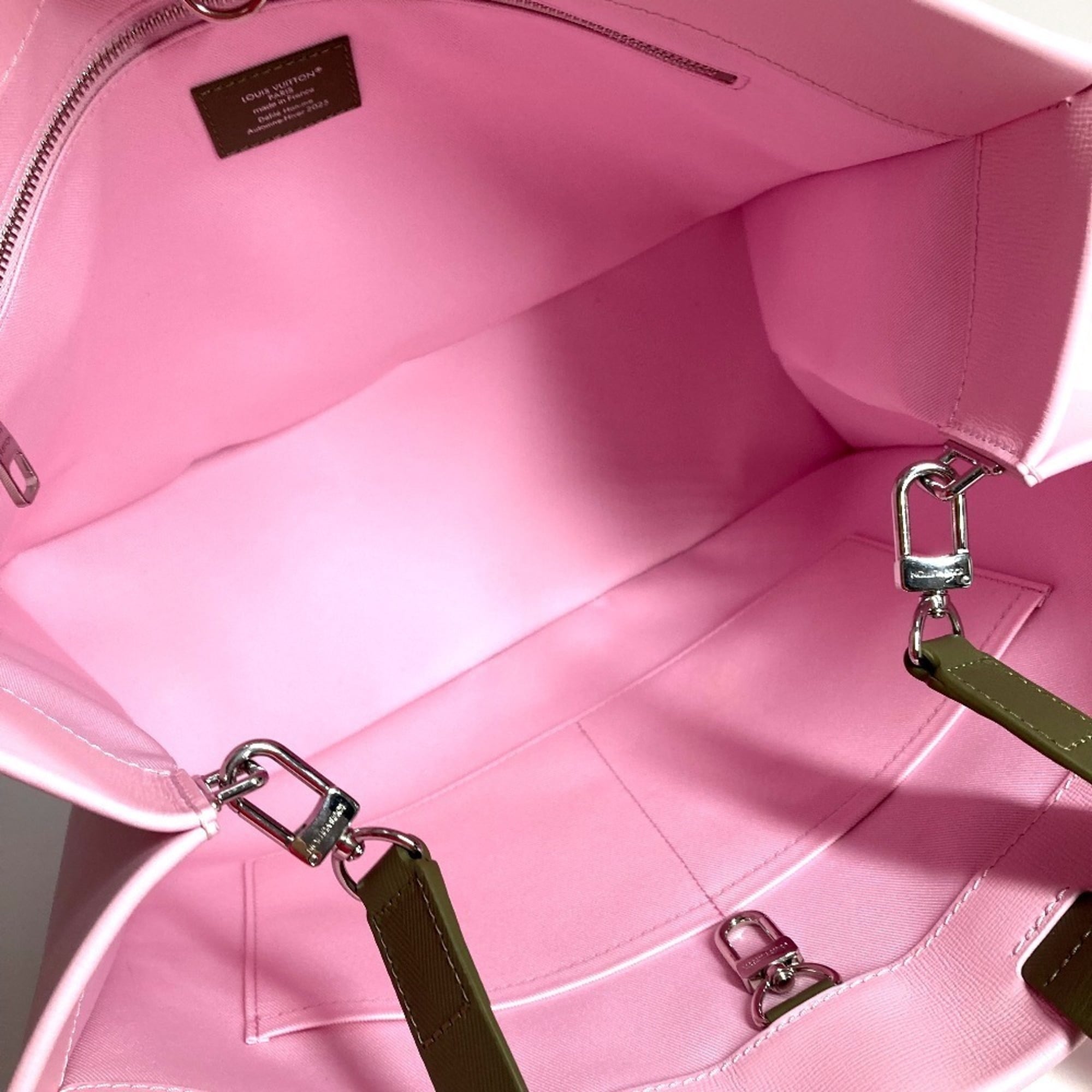 Louis Vuitton Pink Leather Shopping Bag Shoulder Bag Tote Bag