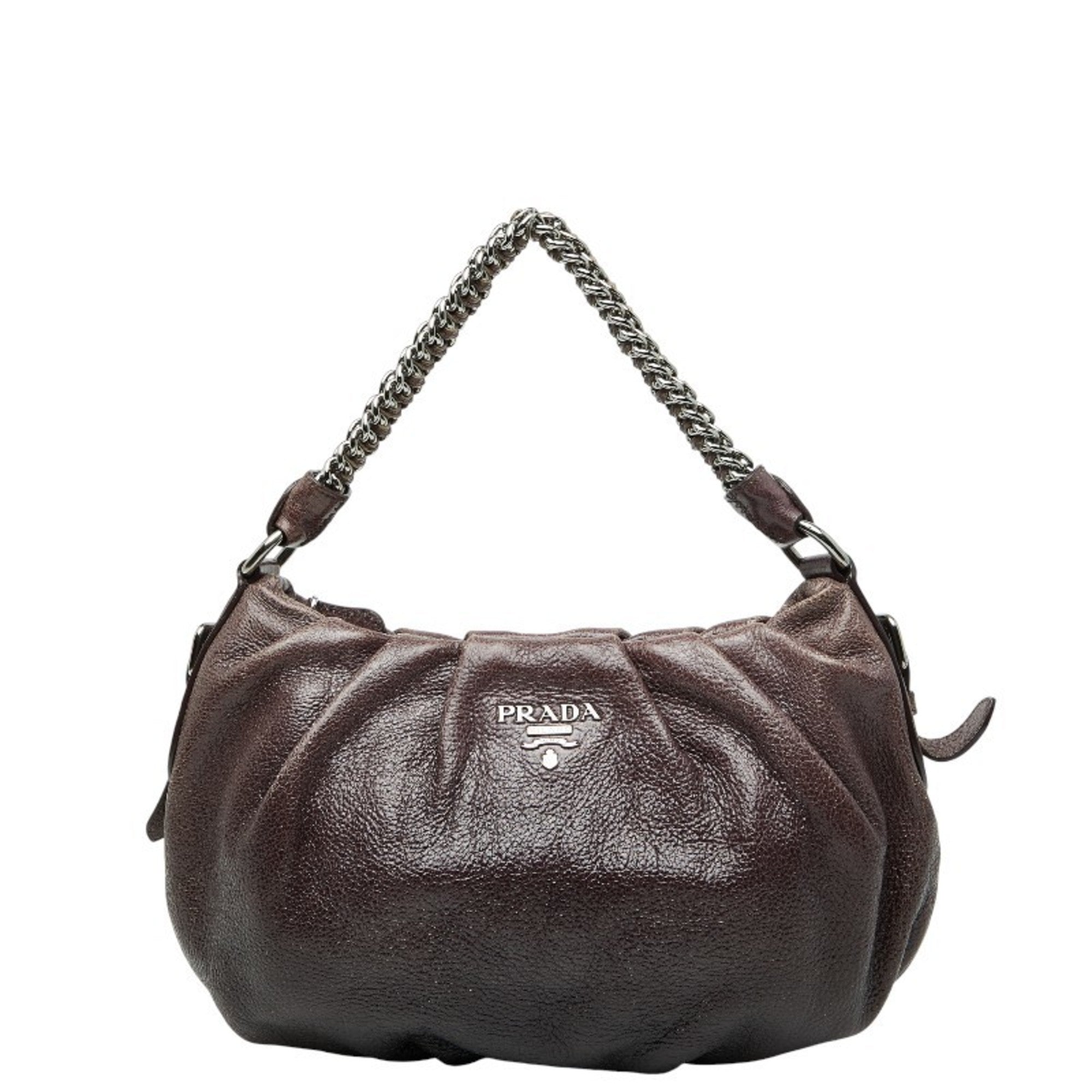Prada Purple Leather Handbag Shoulder Bag