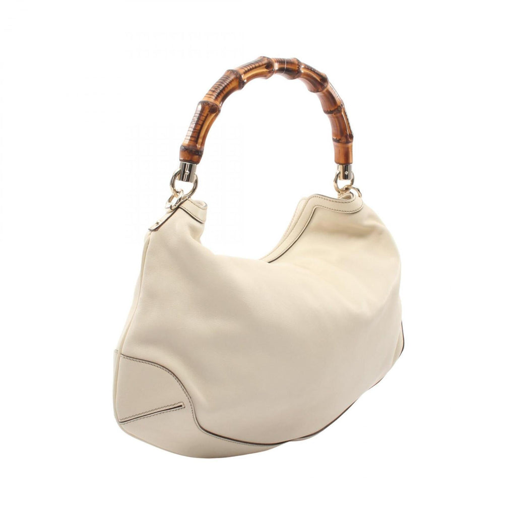 Gucci Bamboo Ivory Leather Handbag (Pre-Owned)