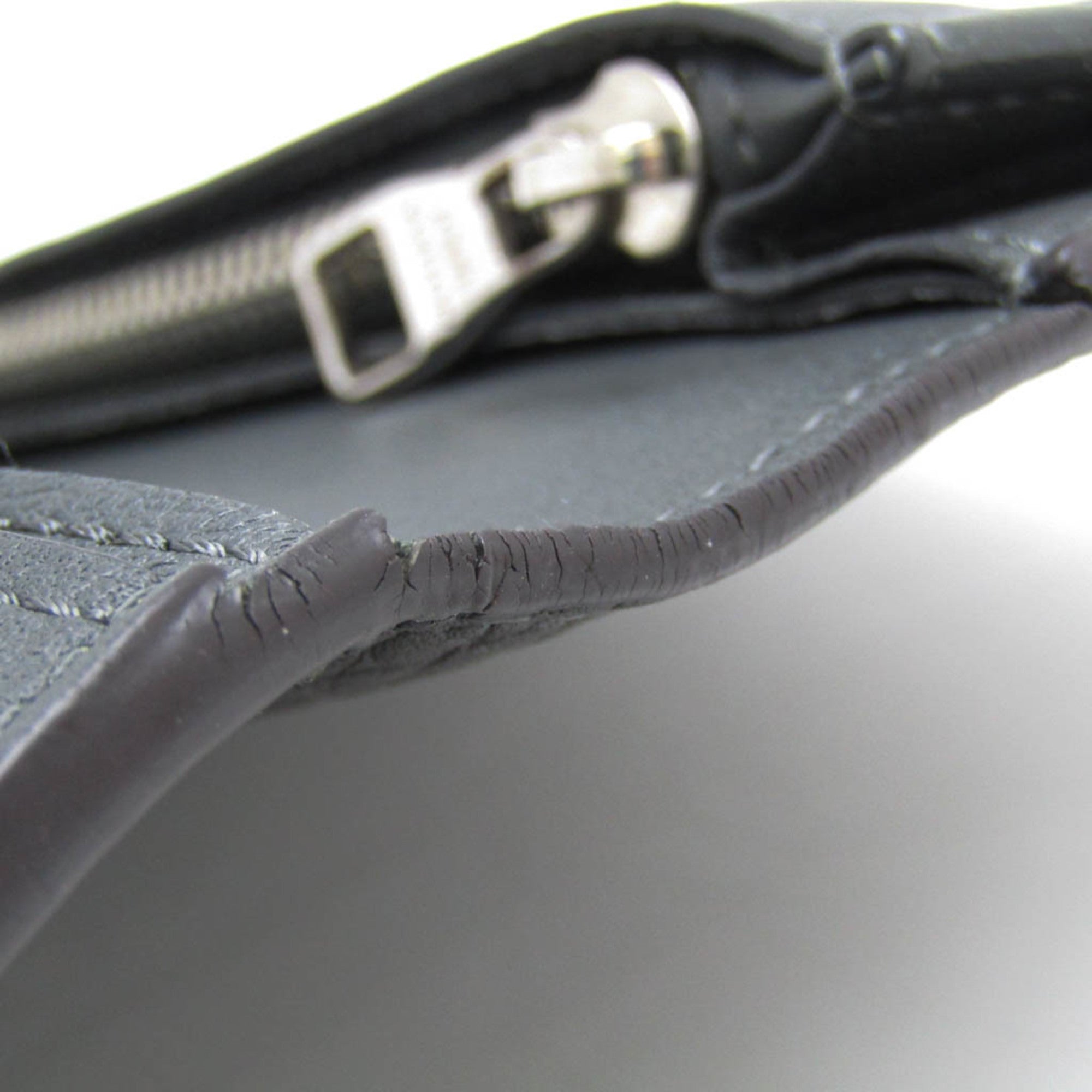 Louis Vuitton Taurillon Lv Charcoal Leather Long Wallet