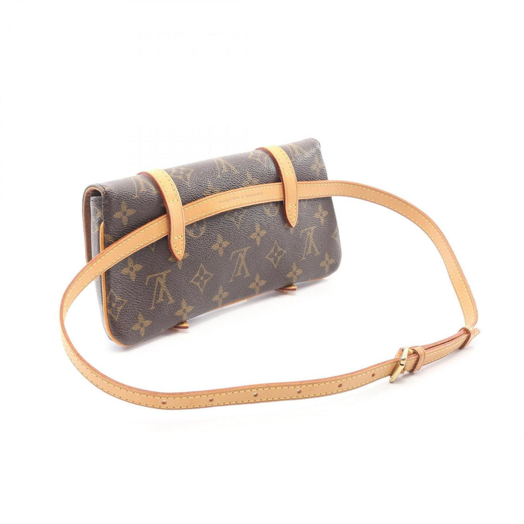 Louis Vuitton Brown Coated Canvas Leather Fanny Pack Handbag Pochette