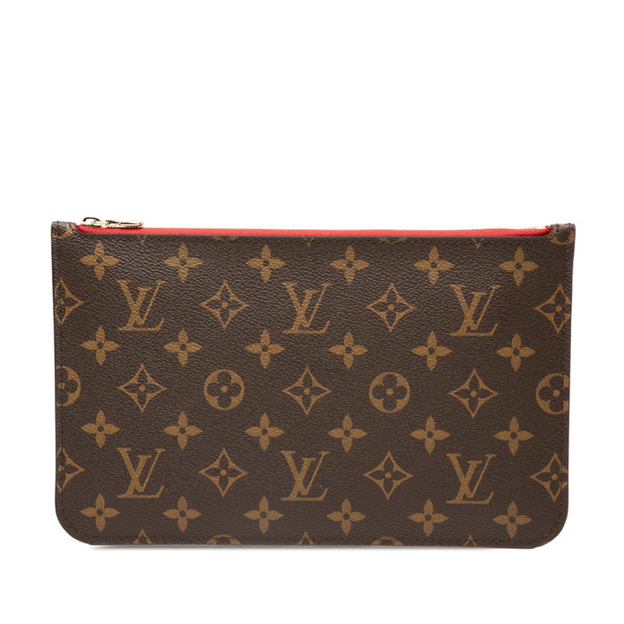 Louis Vuitton Brown Red Color Pvc Pouch